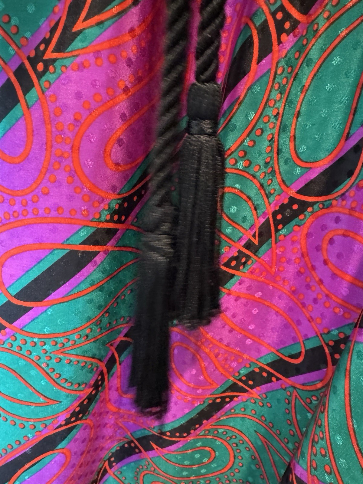 Toni Todd Dress Vintage Union Made Women’s Size 12 Tassel Belt Long Sleeve