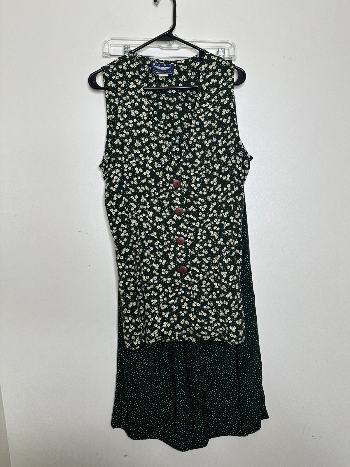 Vintage Best American Clothing Co Suit Top M Bottom Sm Green Floral Polka Dot