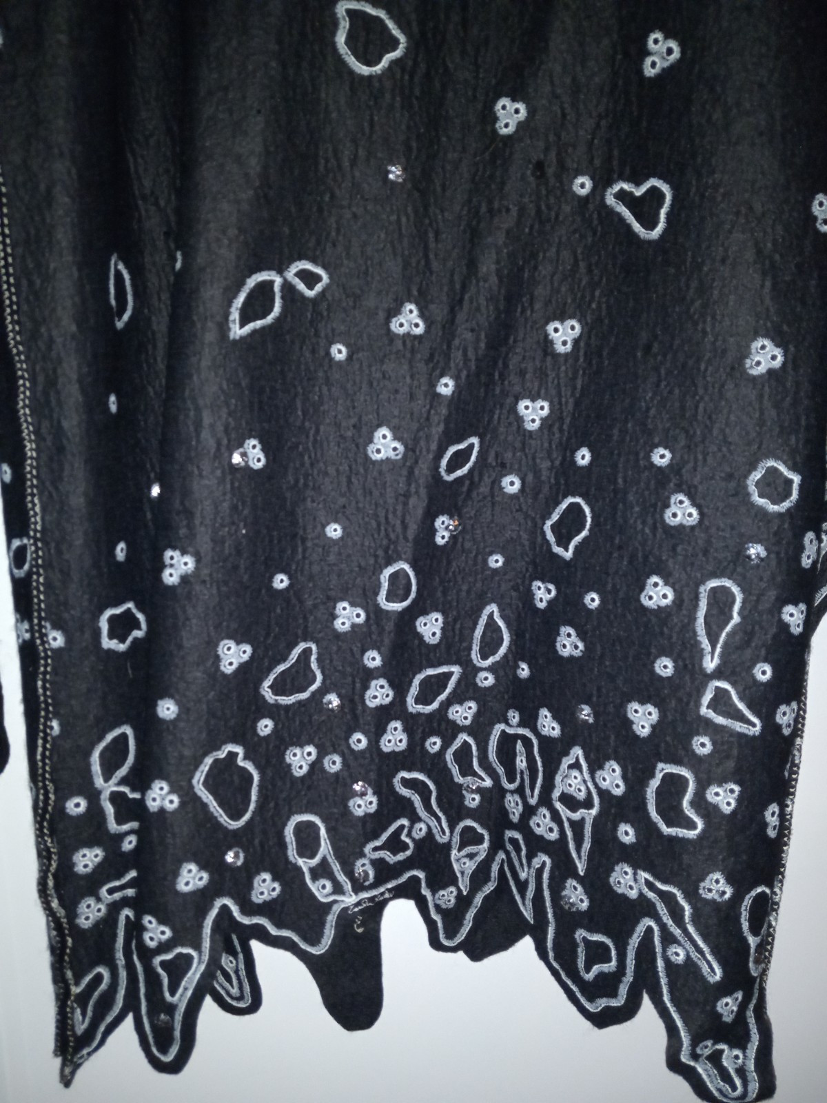 Vintage Zandra Rhodes Couture Black Felt Embellished Jacket Handmade England M