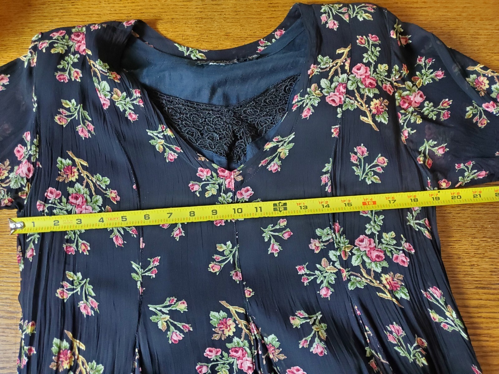 Vintage 90s STARINA Dress Women’s Small Floral Long Maxi Black Prairie 1990s