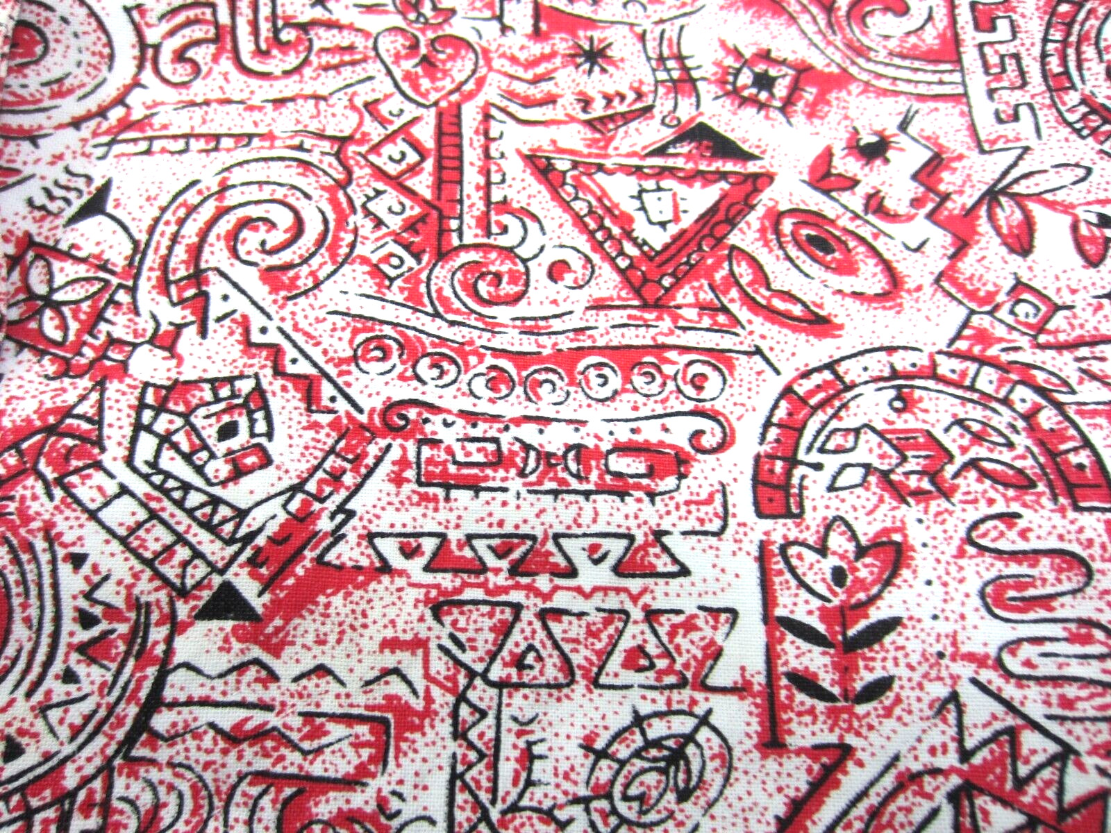Vintage 80s Graphic Print Art Shirt Women MED Boxy AOP Doodles