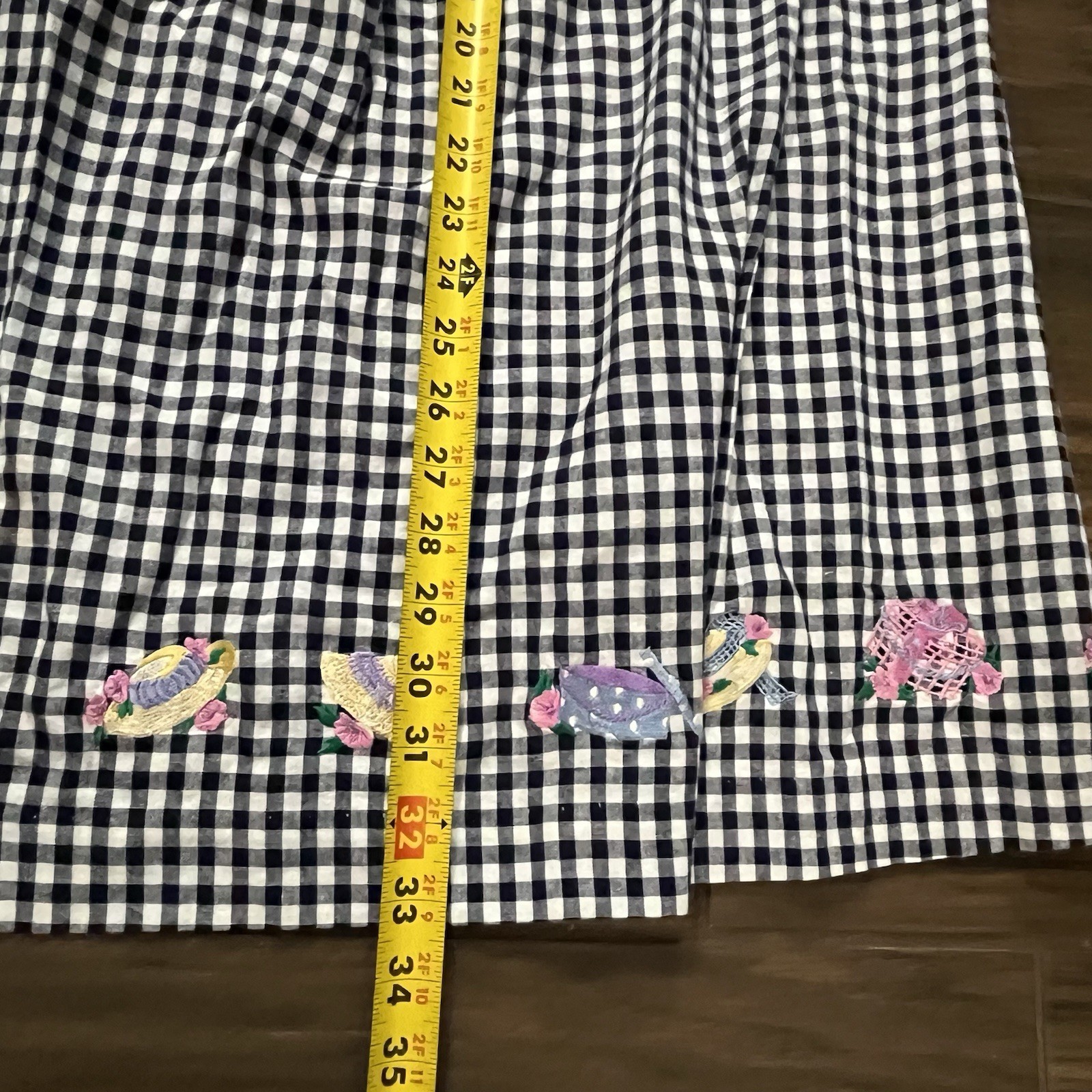 Vintage BECHAMEL Straw Hat Gingham Sweater And Skirt Set Size Large READ DETAILS