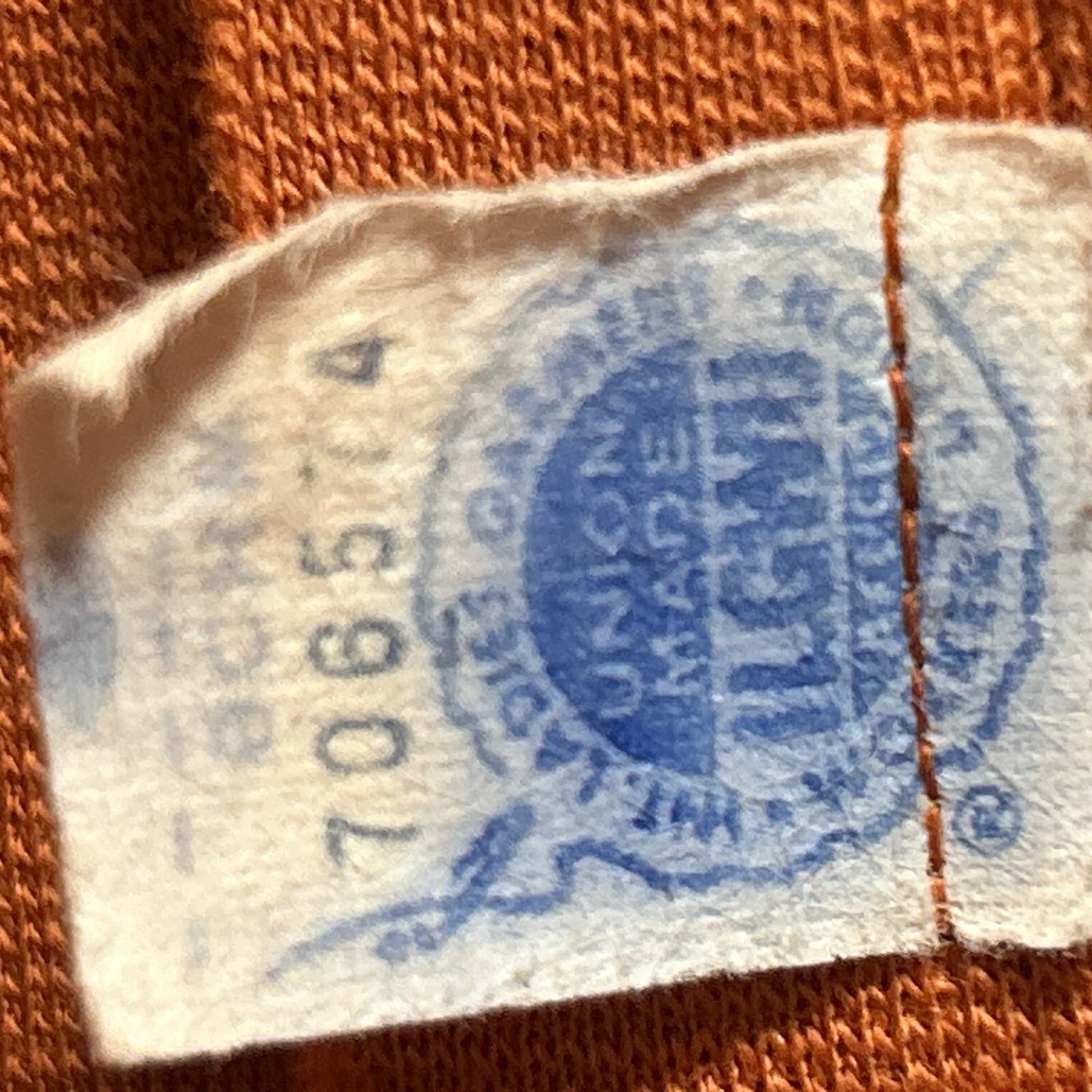 Vintage 70s jumper burnt orange color Chuck Howard boutique damage see DAMAGE