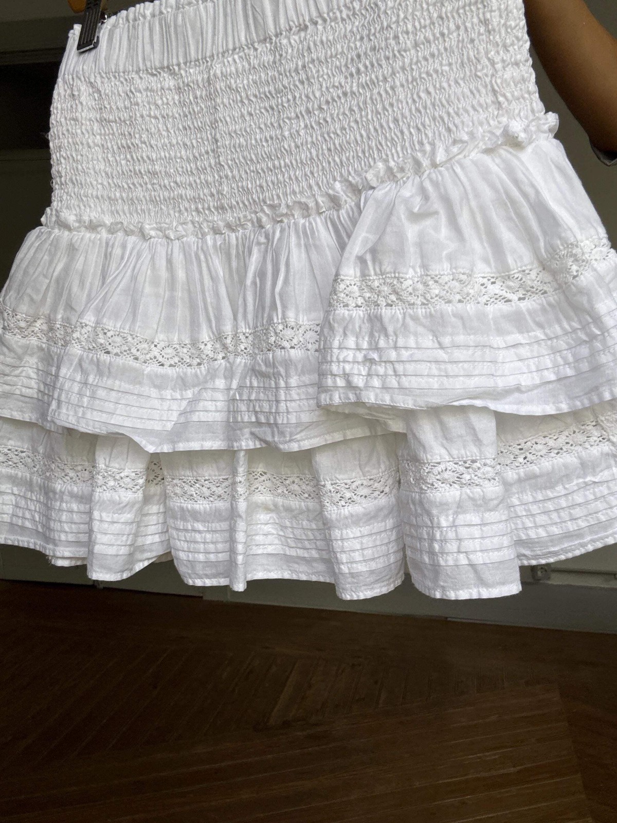 White Cotton Ruffle Mini Skirt – Coquette cottagecore Y2K French girl style, sum