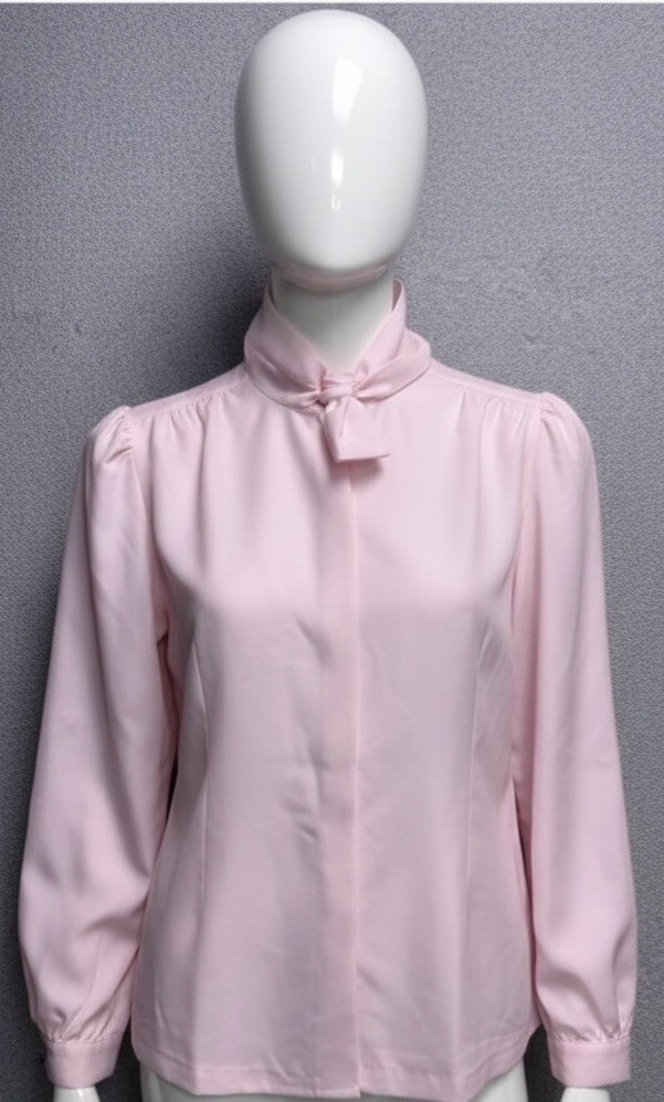 Vintage Claudia Pink Bow Blouse Women’s Size 12 Old Money Style Made in USA