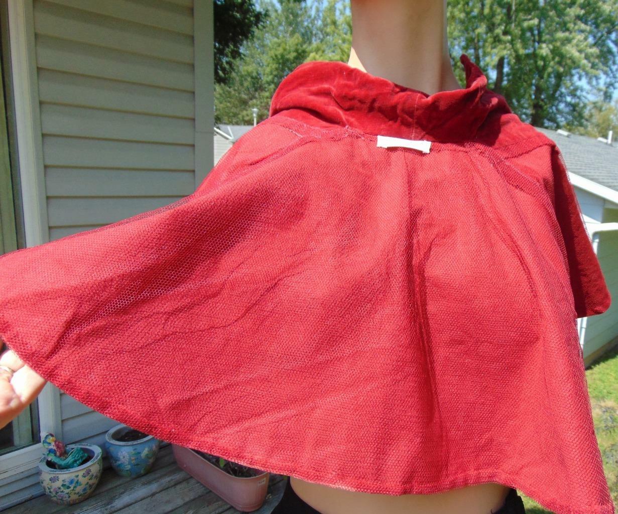 VTG 30S RED VELOUR CAPLET SMALL SIZE