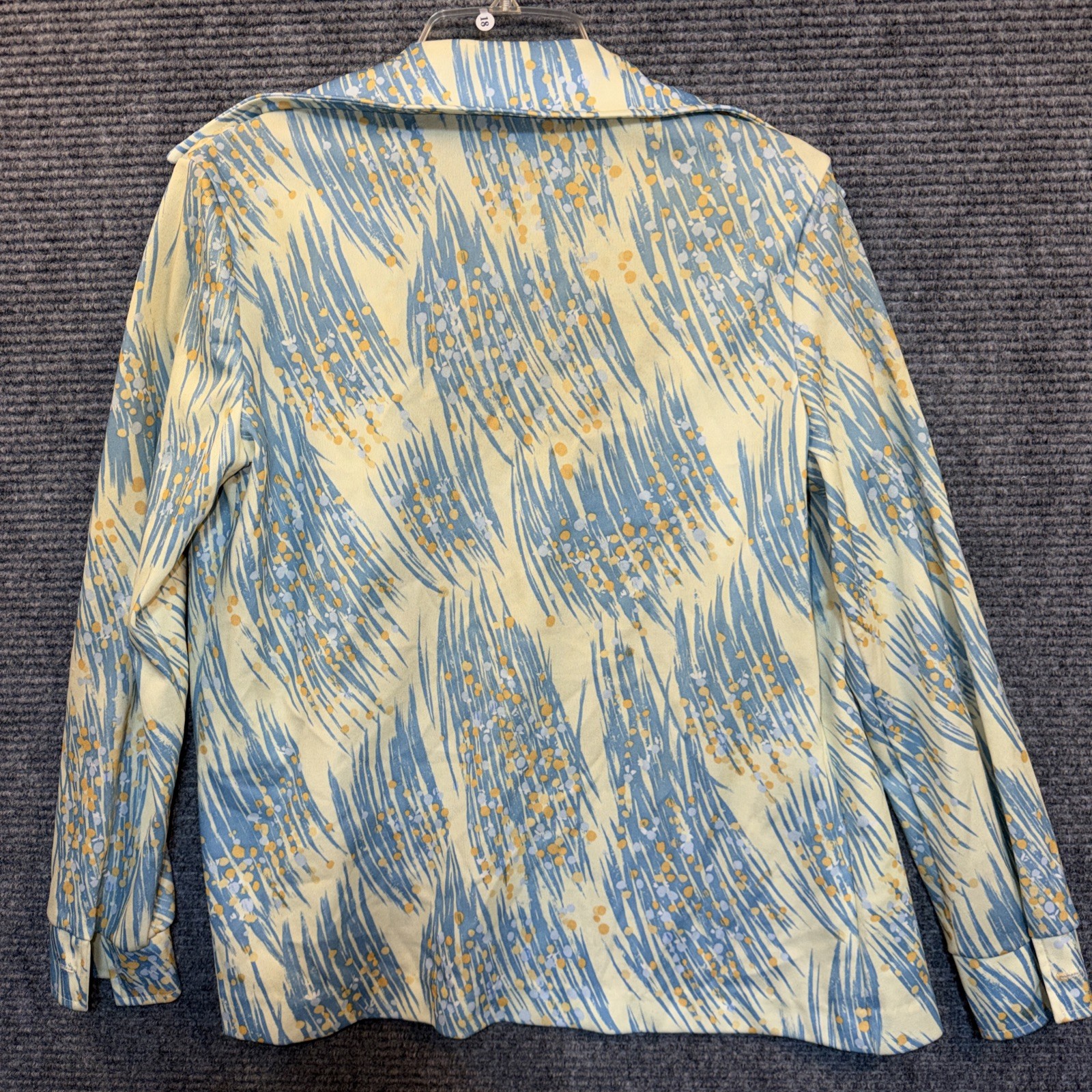 Devon Vtg 70s Polyester Top Size M Floral Blouse Collared Long Sleeves Button