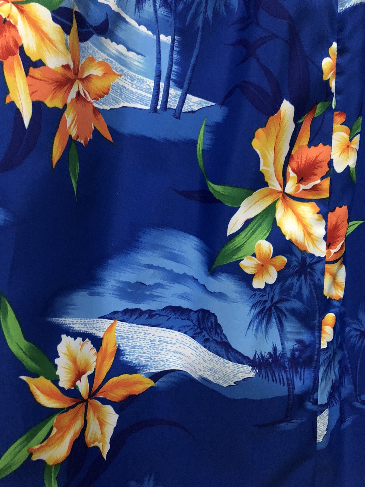 Sweethearts Hawaii Women’s Size 12 Blue V-Neck Tropical Patterns Muumuu Dress