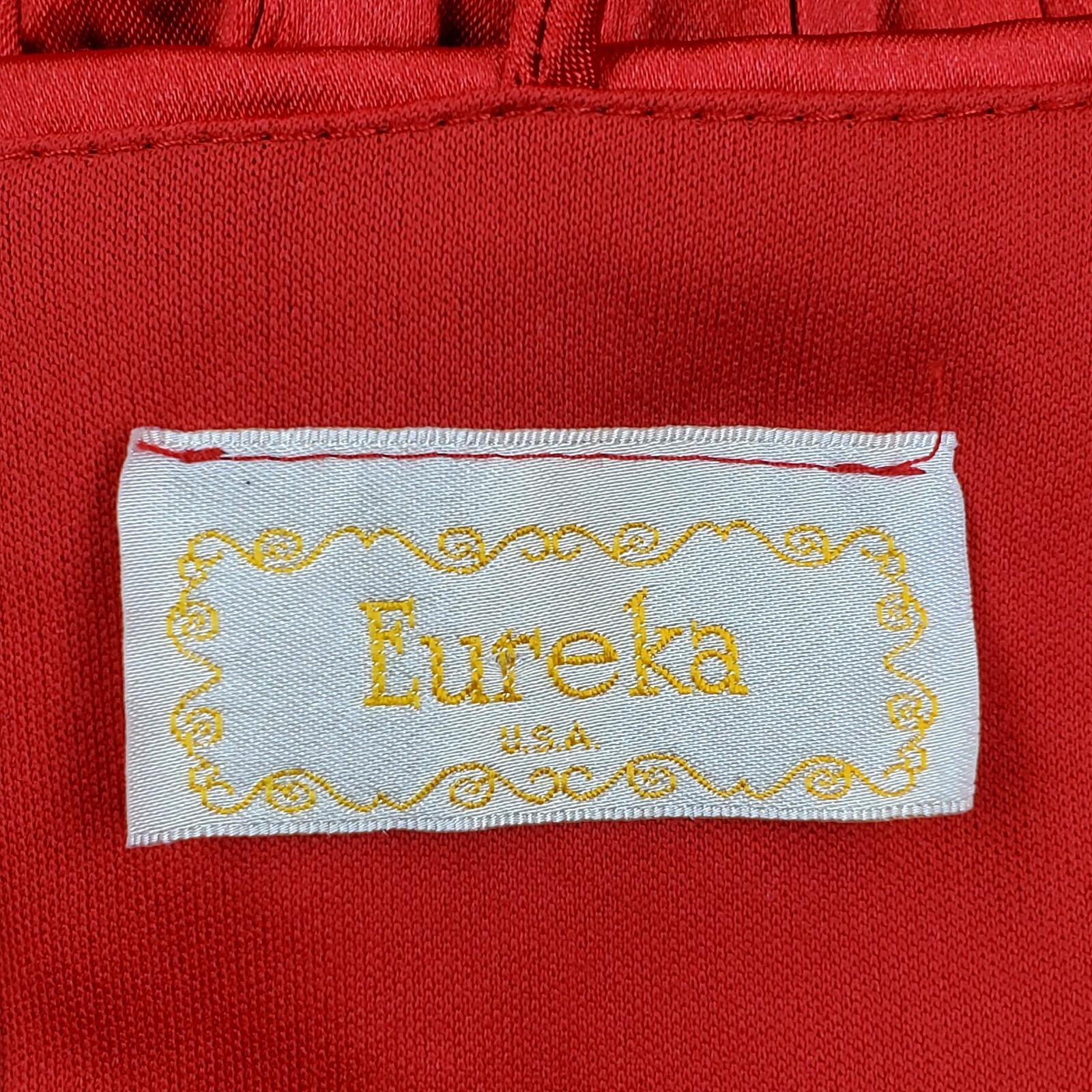 VTG 80s Eureka Red Mini Empire Ruched Shelf Bust Bandage Party Cocktail Dress