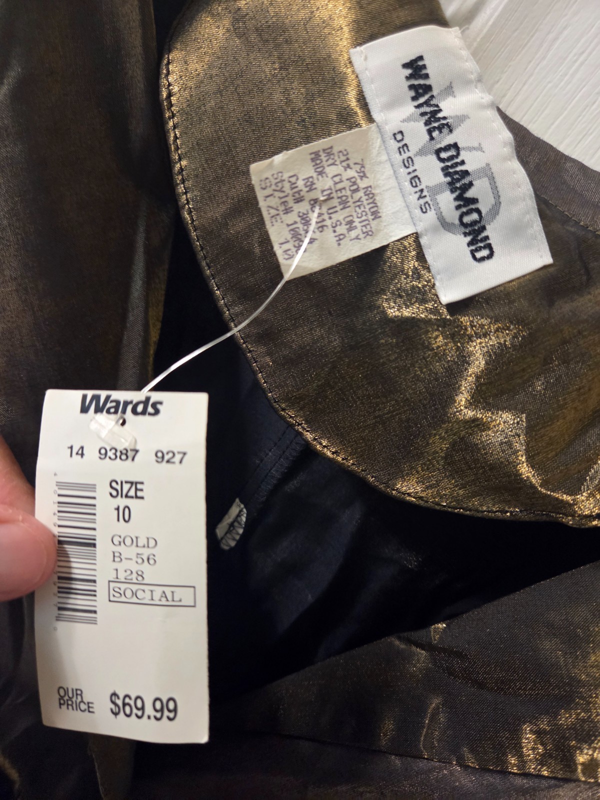 WAYNE DIAMOND new with tags vintage Work suit Bronze / gold size 16 #S44