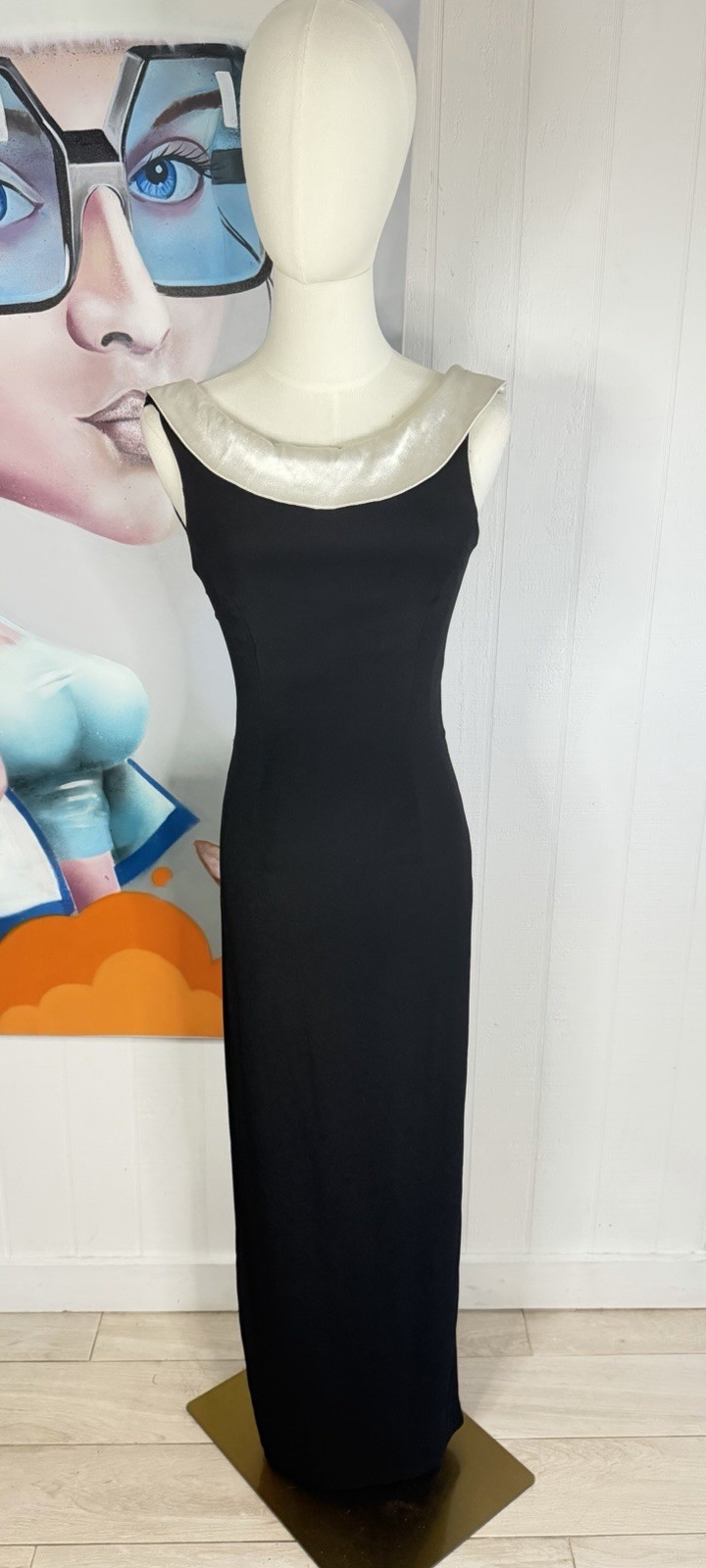Vintage Dave & Johnny Black Evening Gown – Old Hollywood Prom Dress Made in USA