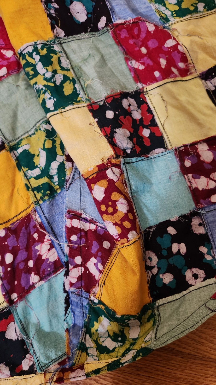 vtg 70s india COTTON PATCHWORK Skirt XS/S QUILT boho Hippie