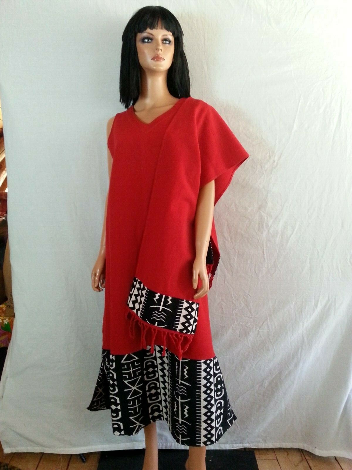 Pegasus Fashion 3 PC Dress Suit Coat Shawl Red Black White Ethic 1 SZ REG to L