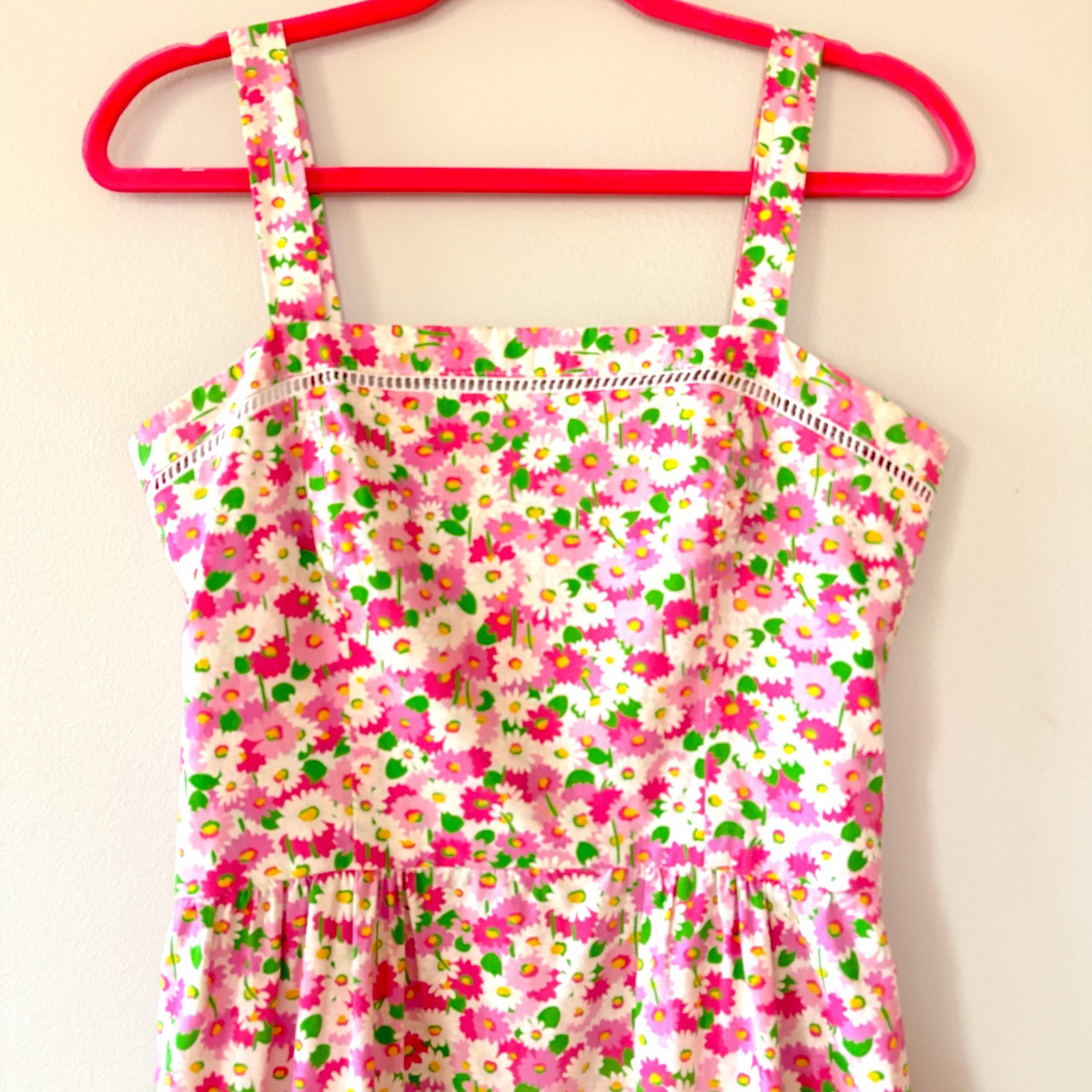 VTG Lanz Originals Pink Floral Dress Cottagecore Dress Sundress sz S/4 DARLING!