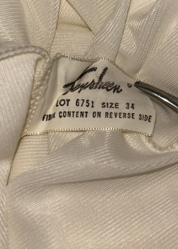 VTG 50’s Nightgown Peignoir Set Ivory Nylon Chiffon Lace Applique Coquette Sz 34