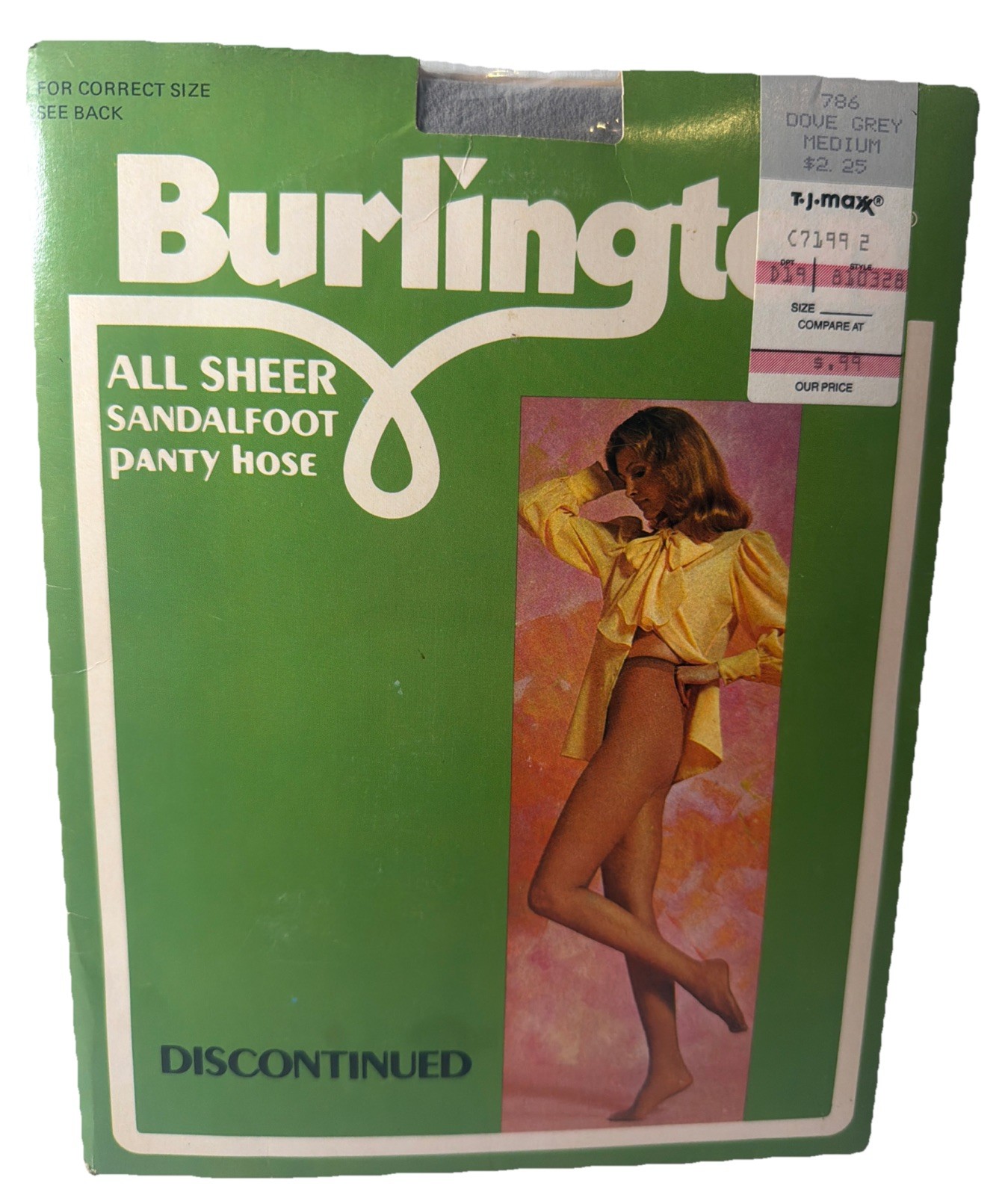 Vintage Burlington Sheer Pantyhose Dove Grey Medium 786 Discontinued Sandalfoot