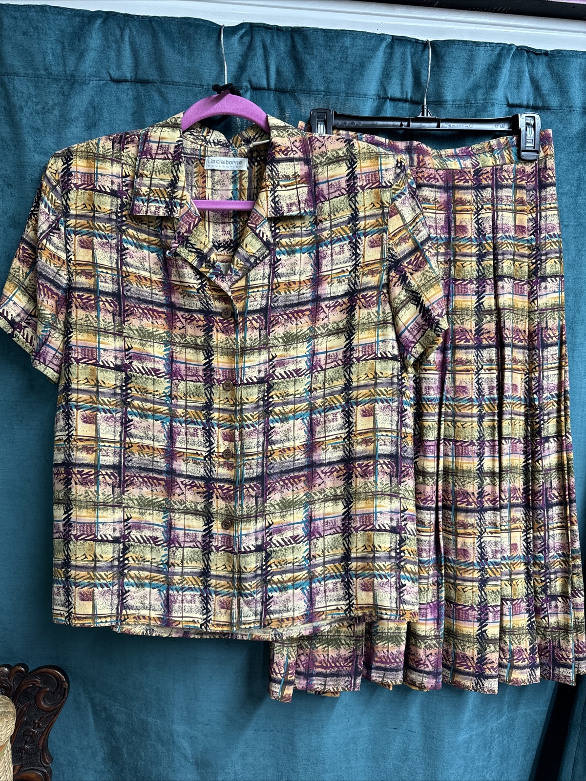 Vintage Liz Claiborne Collection Silk Top And Skirt Set size 4 & 6