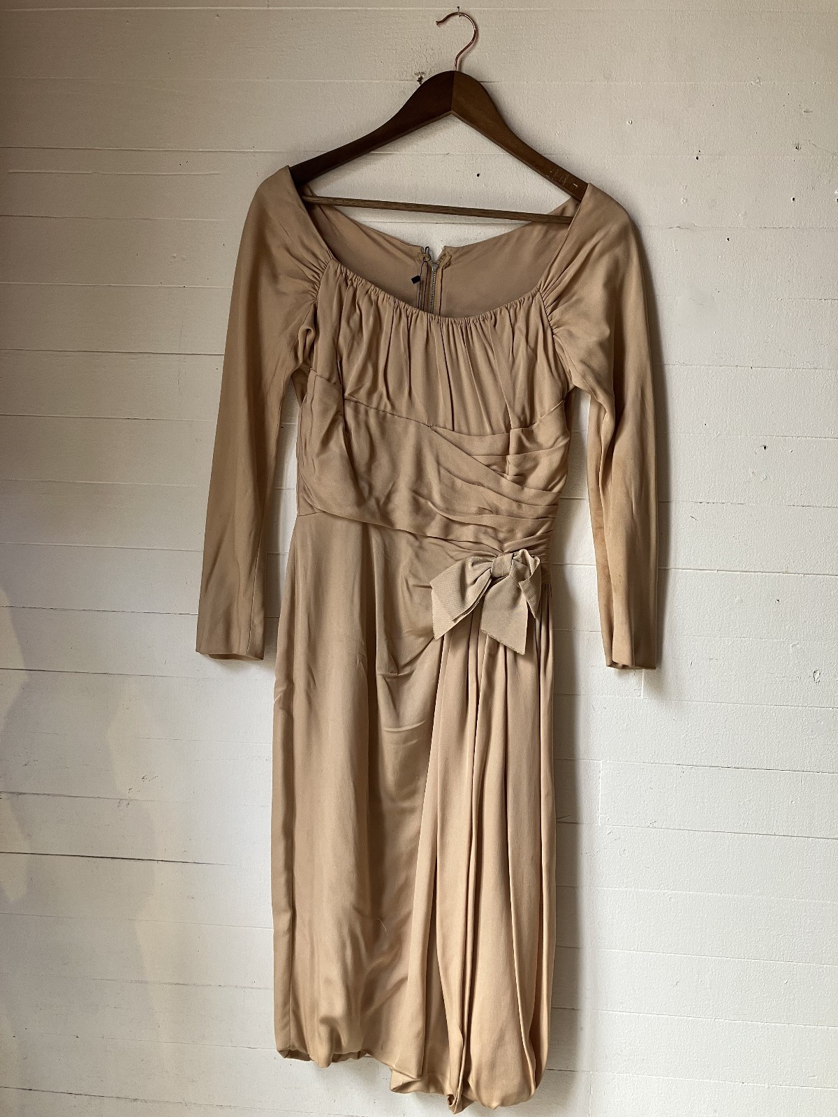 Vintage 1950s Cocktail Dress cream 33x26x38 AR FL