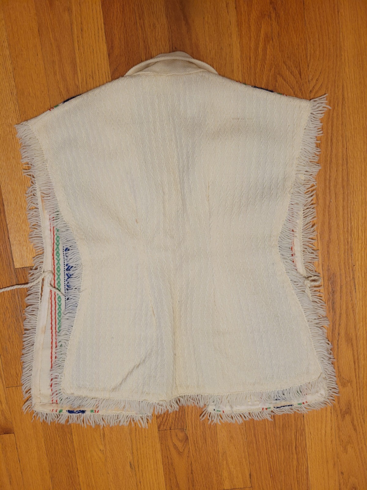 VTG ITA Industria Argentina Wool Poncho Vest Collar Wmn’s Unisex Handmade OSFM