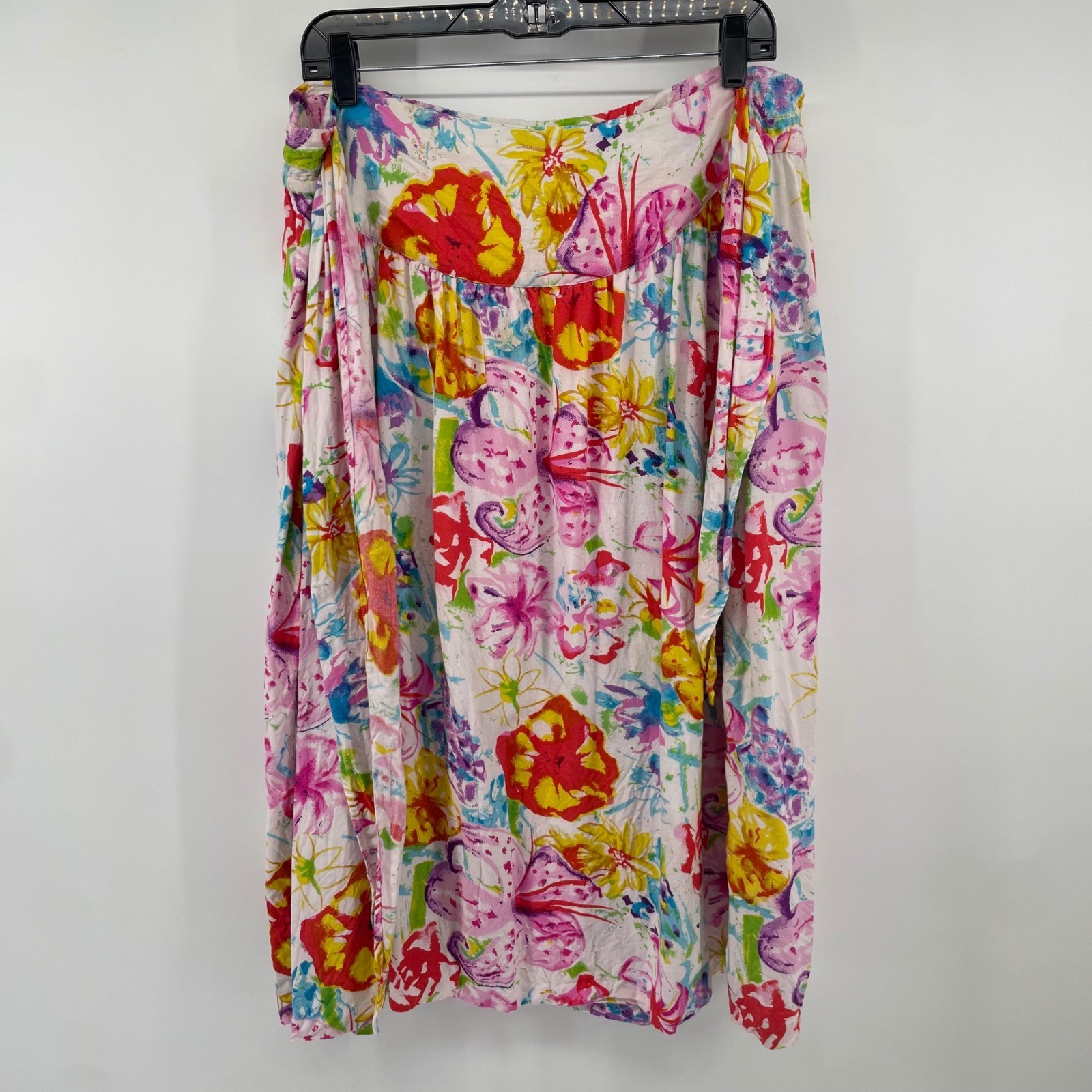 Baanis L.A. Floral Midi Skirt Womens Medium Multicolor Rayon Vintage Tropical