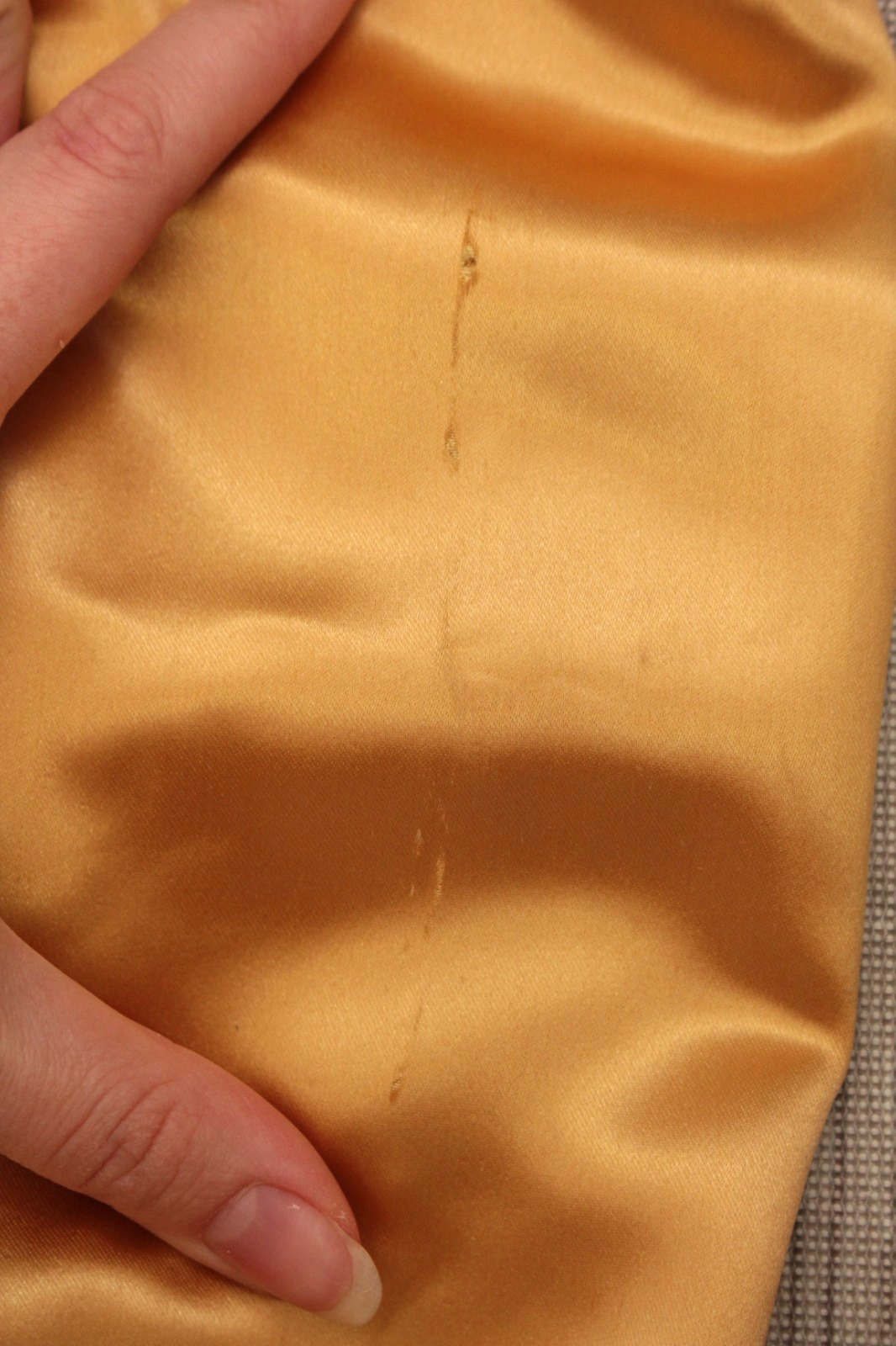 Vtg Women’s 40s Yellow Gold Formal Satin Gown Sz XS/S 1940s Party Prom Dress