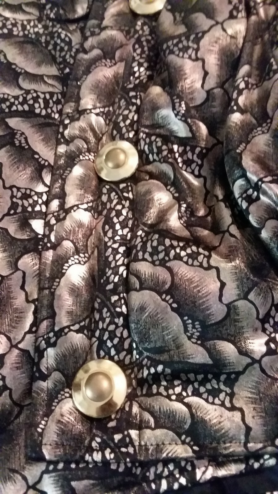 Vintage Nicole J Farah SOFT Packable Gold Metallic Floral Jacket J-Farah XL