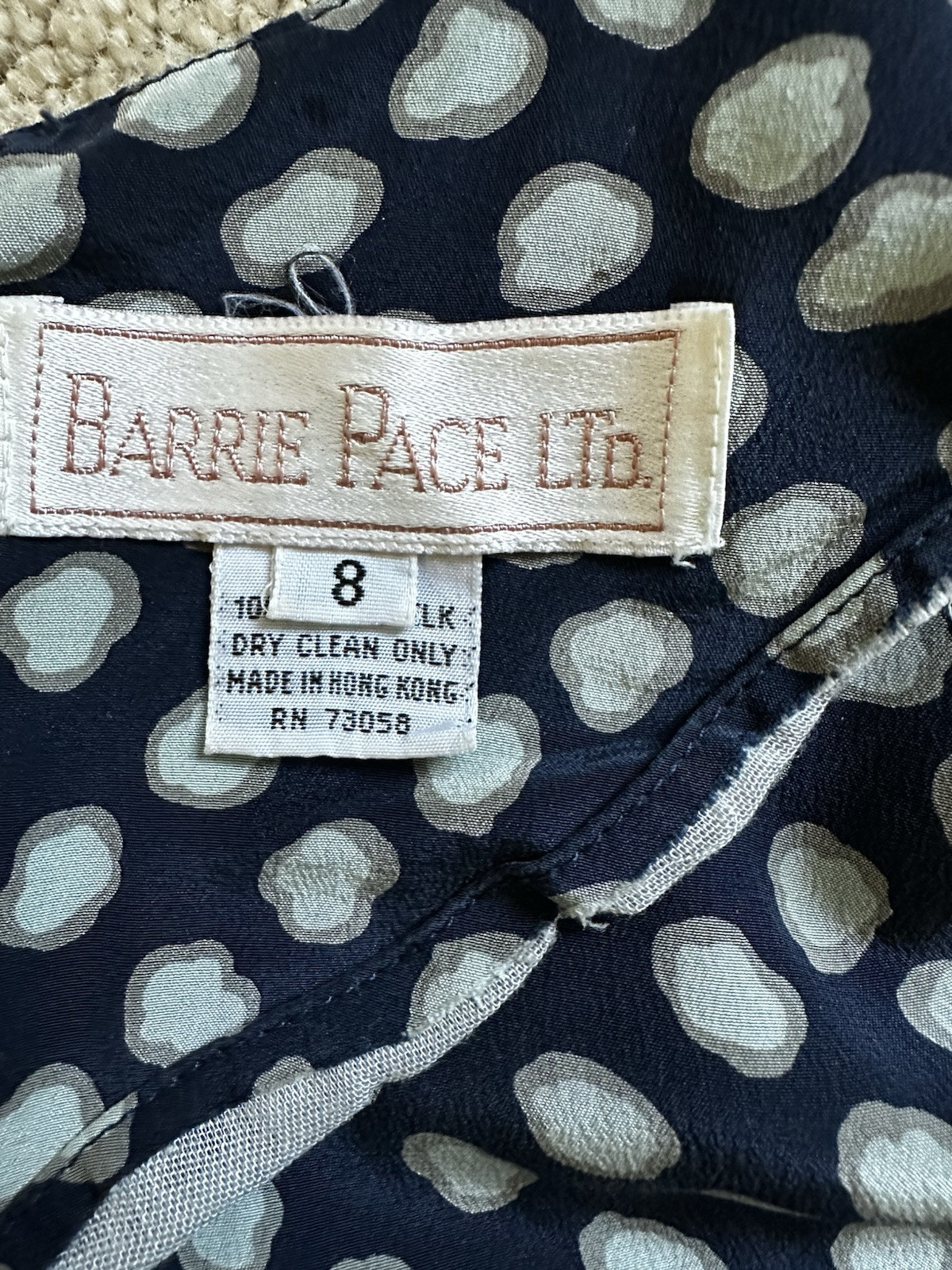 Vintage 80s Navy Silk Dress Top Stitch Pleated Tailored Midi Sz 8