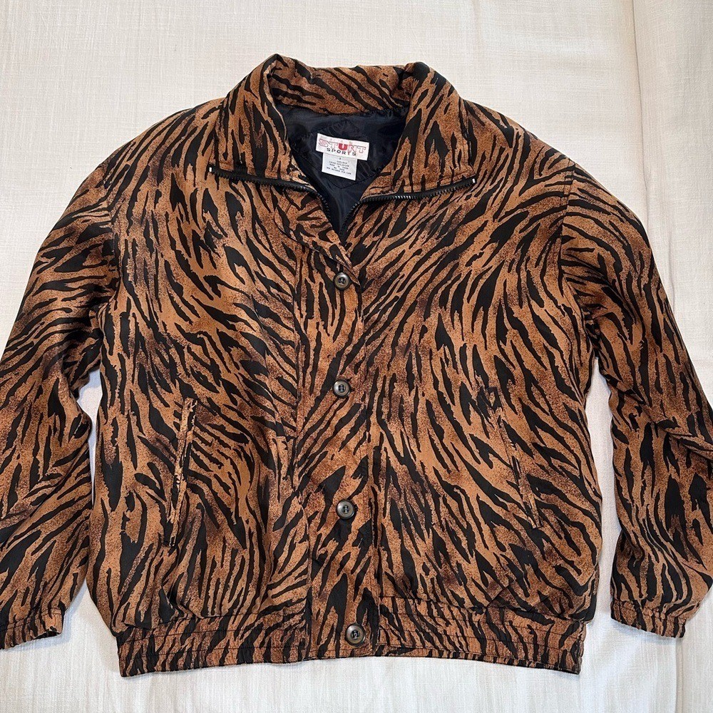 Vintage Silk Animal Print Jacket by Stunt Sports