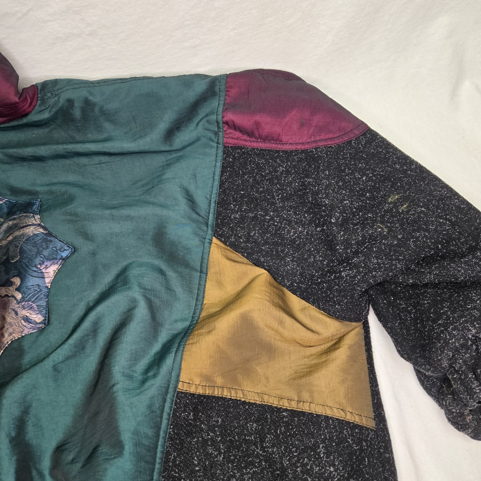 Vintage Charles Klein Women’s Jacket 2X Colorblock Patchwork 80s 90s
