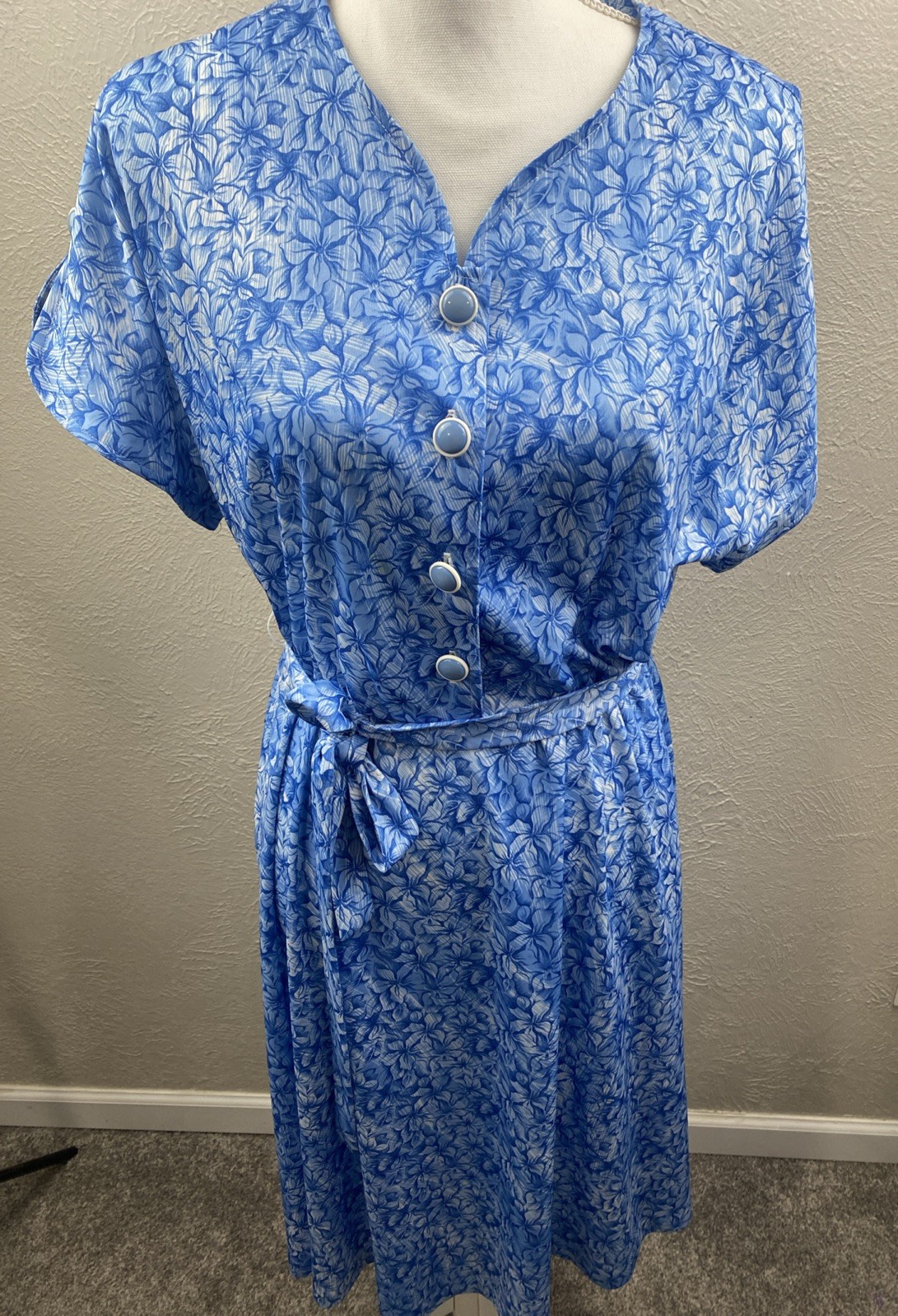 Haband For Her Dress Blue Floral Summer Daytime Dress