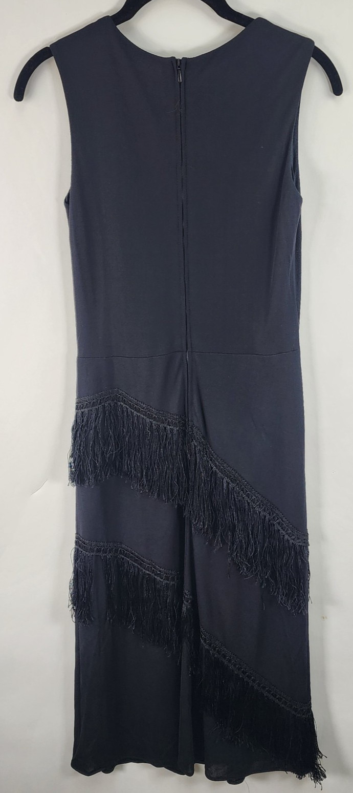 VTG Vera Mont Paris Sheath Dress Women’s 36 (US 4) Black Cocktail Fringe France