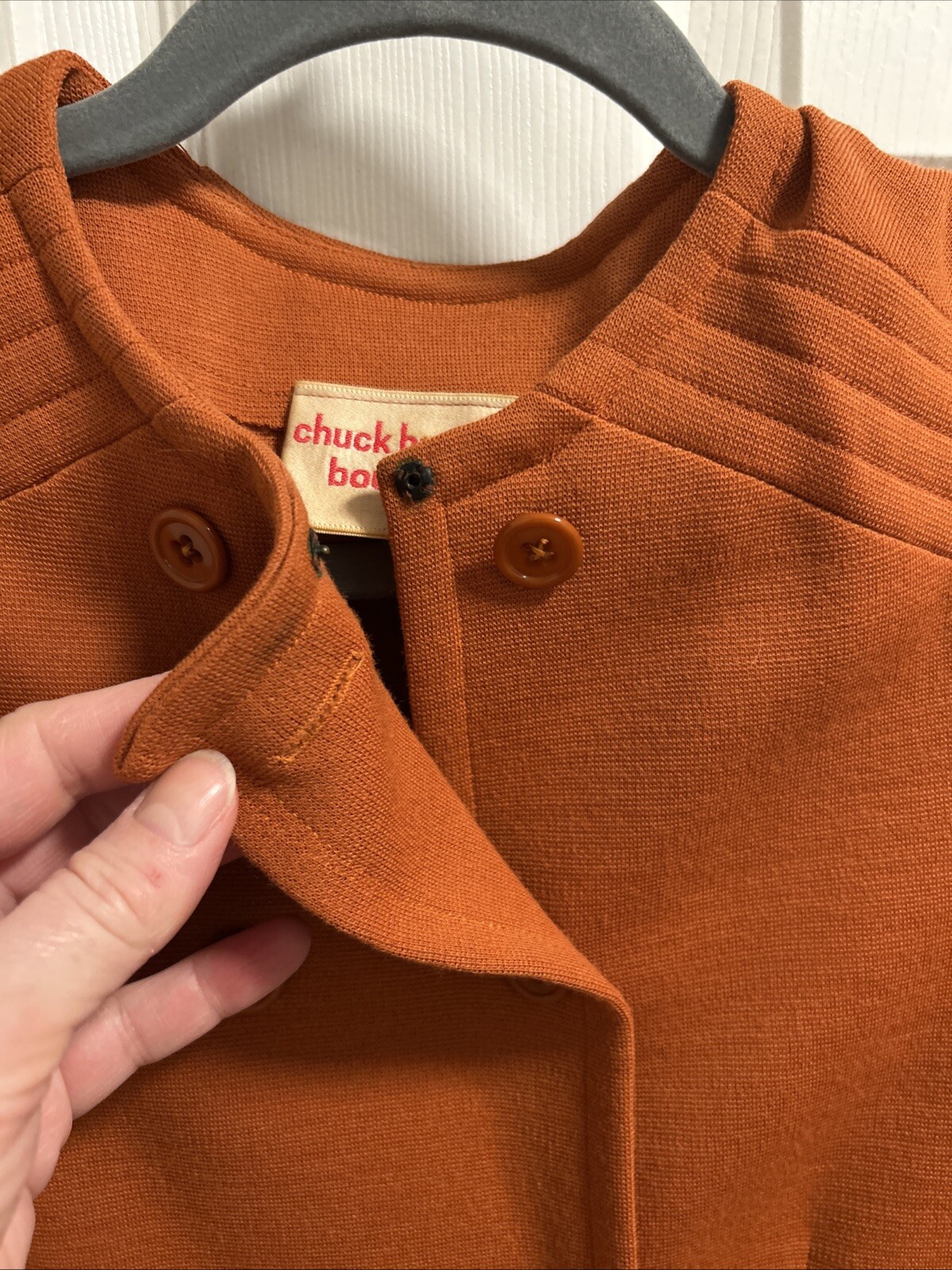 Vintage 70s jumper burnt orange color Chuck Howard boutique damage see DAMAGE