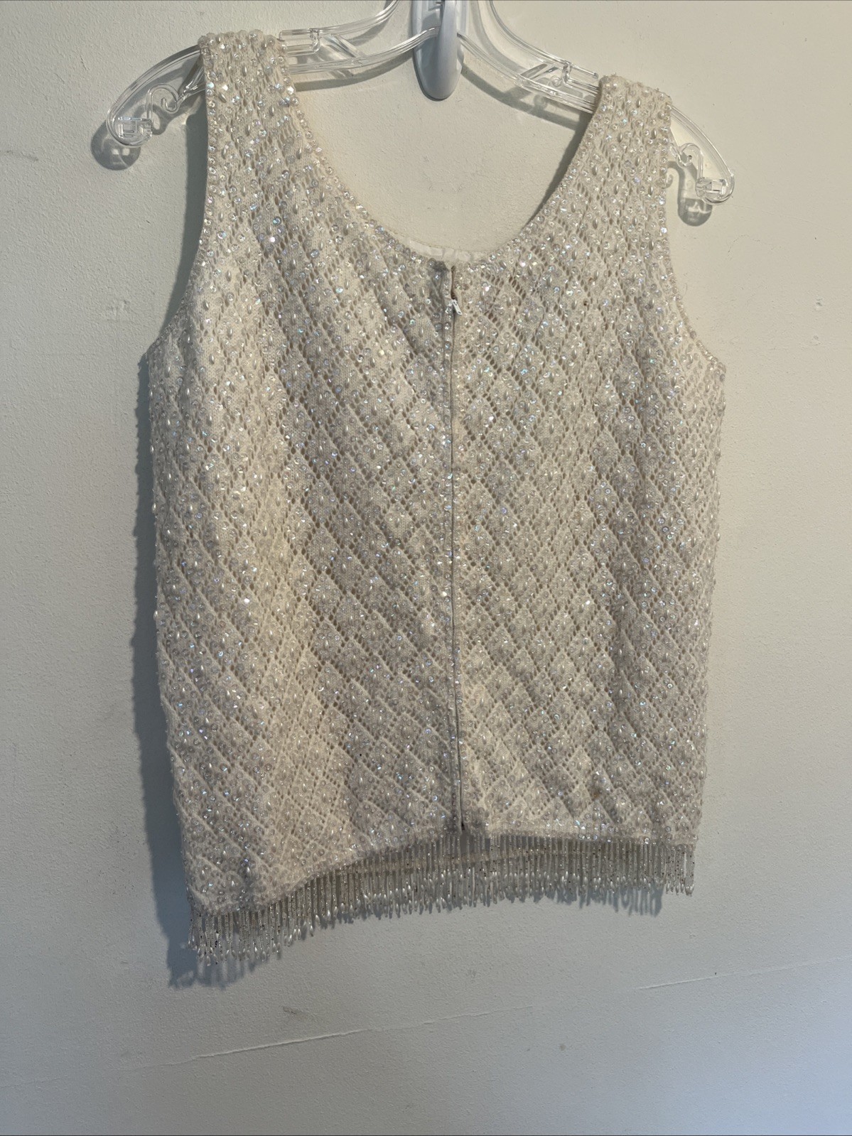 Vintage Voquemont 38 100% Pure Wool Handmade Sequin Top