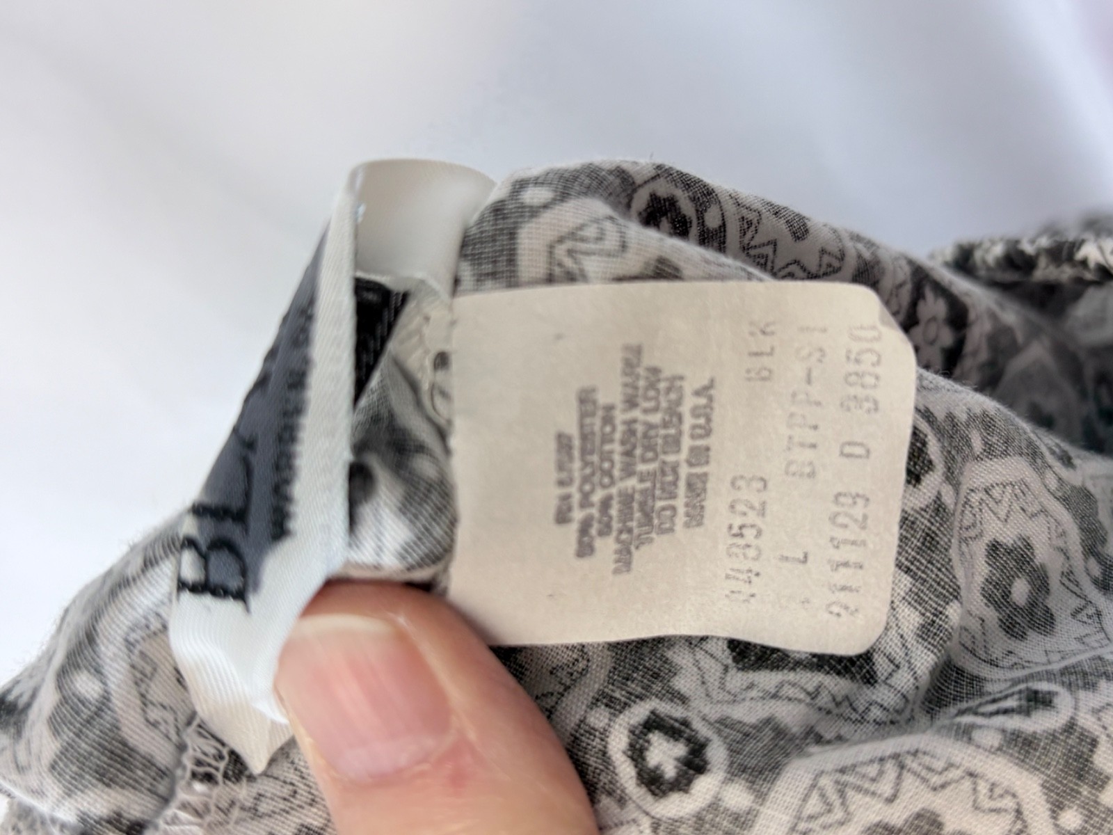 Vintage Blair Pants Women Large Black/White Geometric Pull On Pockets Casual
