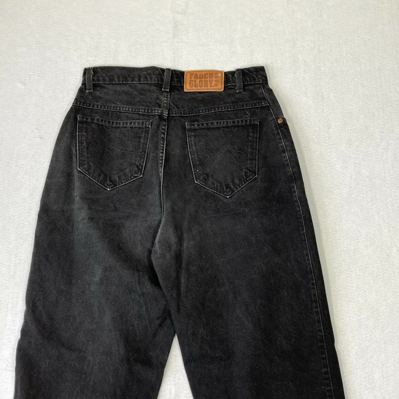 Vintage Mom Jeans Faded Black High Rise Tapered 30×33 Denim Faded Glory Pants