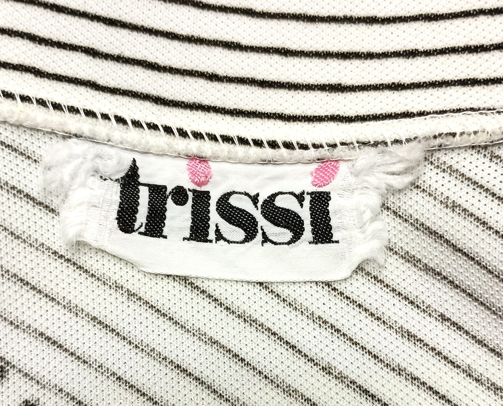 Vtg 70’s Ladies Trissi White/Black/Pink Polyester Geometric and Floral Blouse Lg