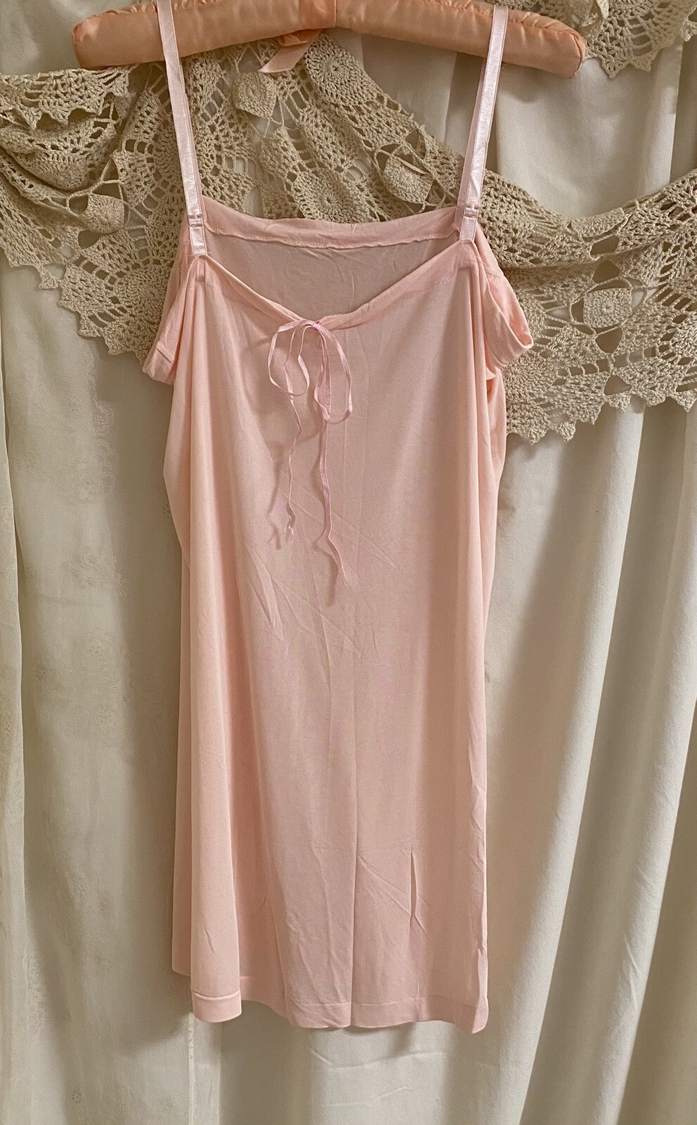 1940’s Montgomery Wards Camisole Slip Sz 40 Petal Pink Shortie “Beau Dura”