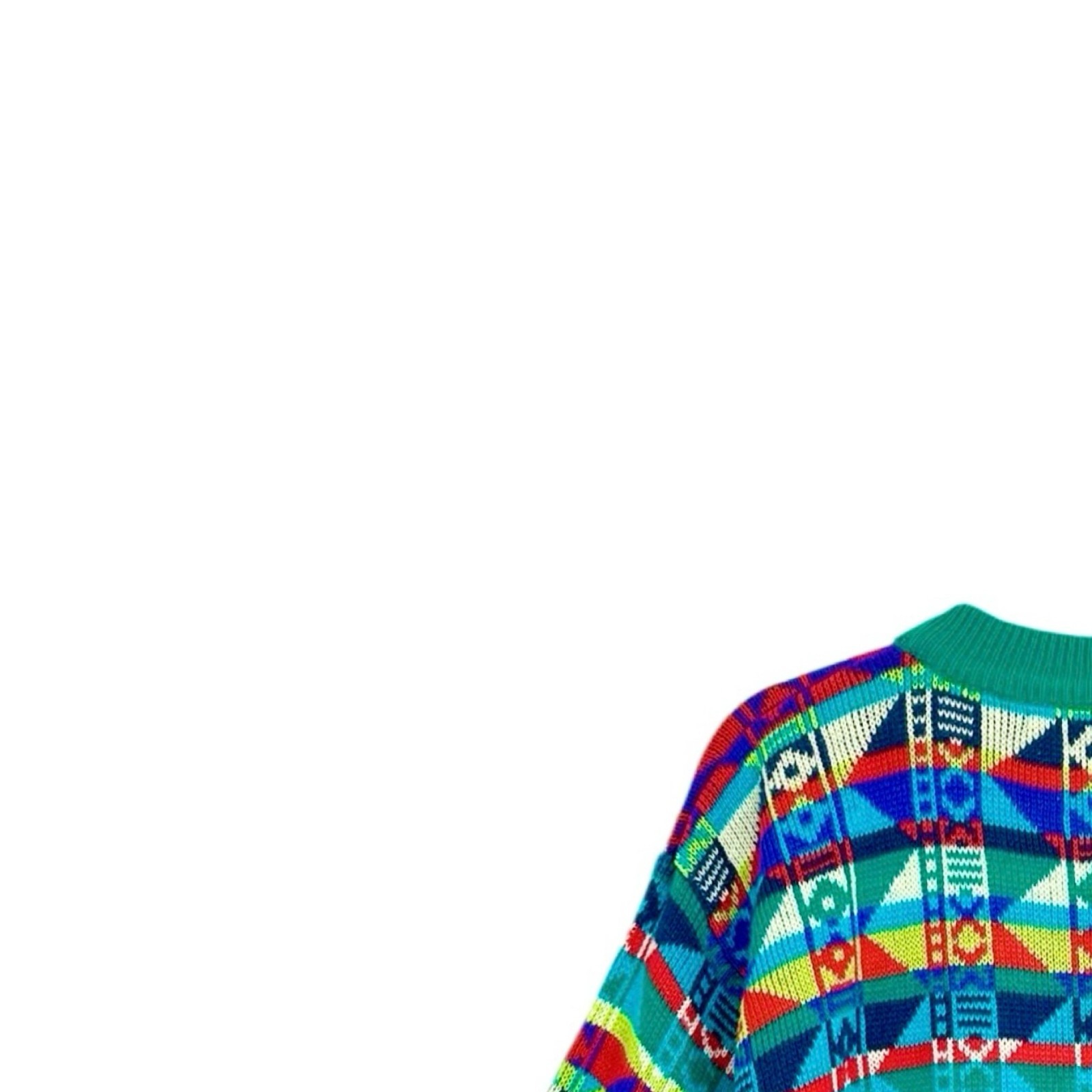 Vintage One Step Up Geometric Sweater Multi chunky 80s 90s Women’s Size Medium