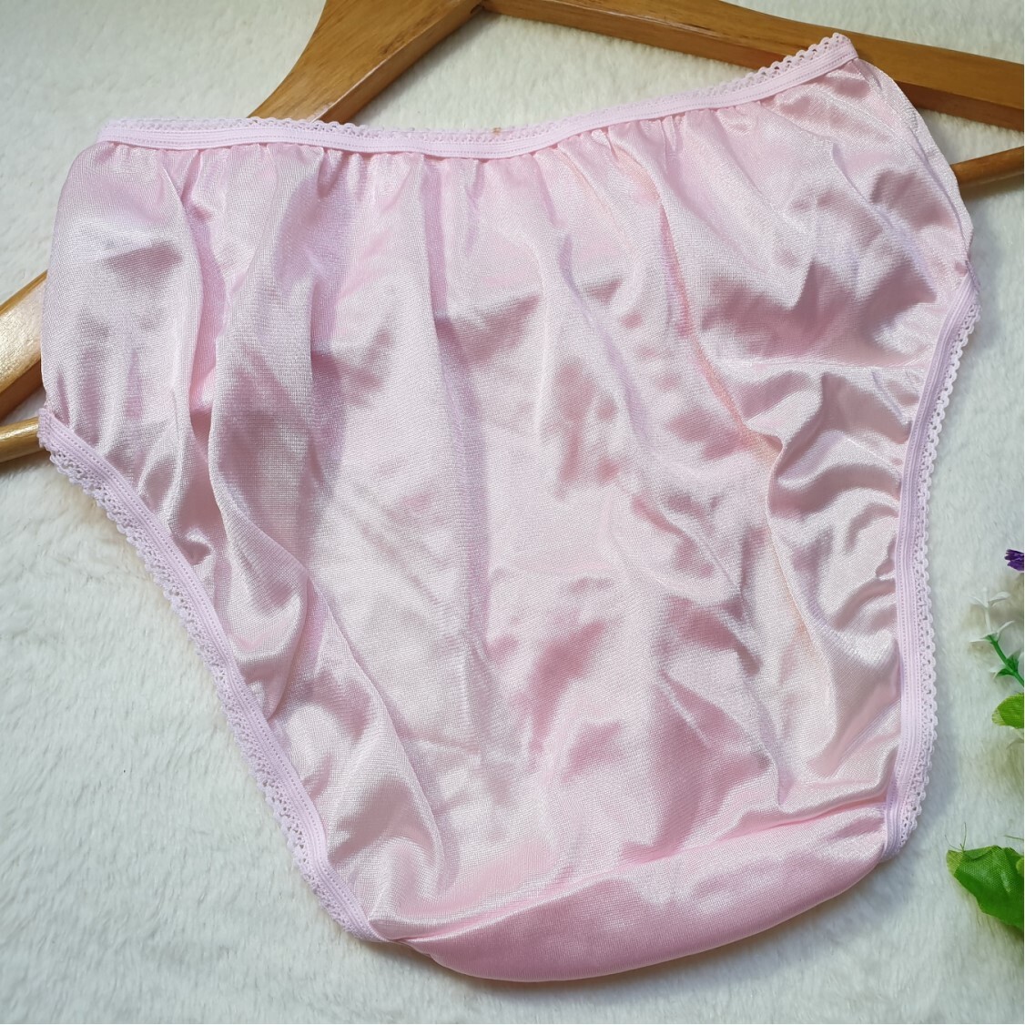 6 Pair Vintage Silky Panties 100% Nylon Sissy Sheer Briefs Size 6-7 Hip 35-39″