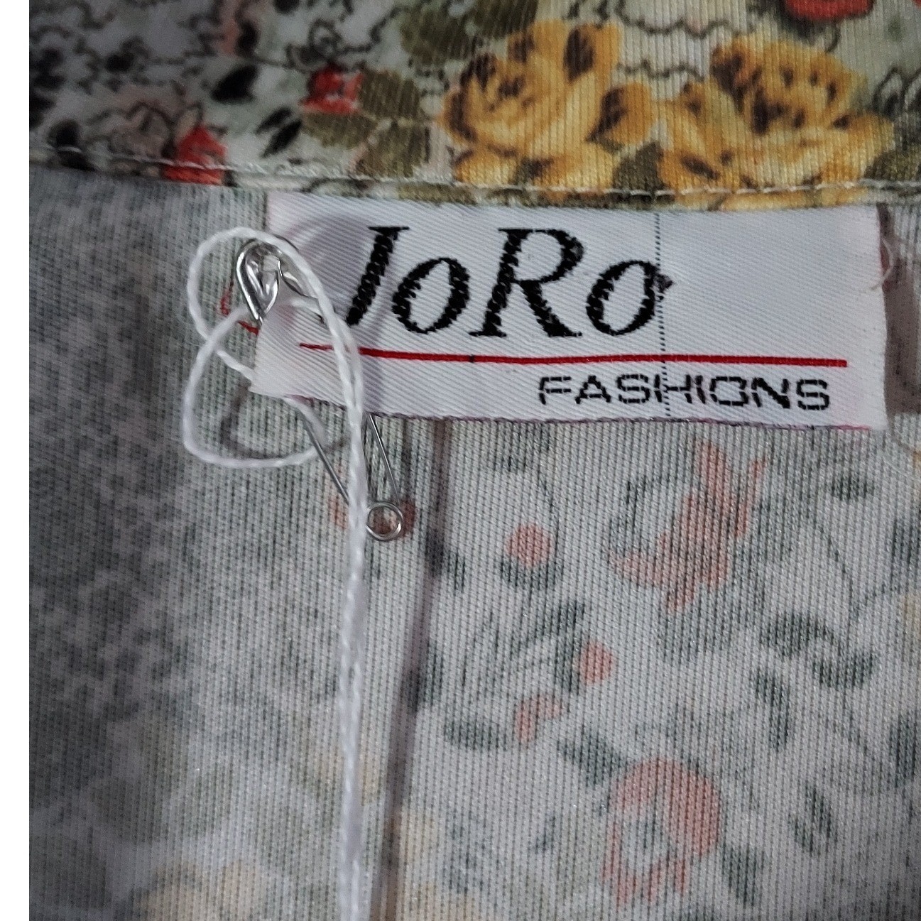 JoRo Fashions Vintage Floral Ditzy Blouse Women L Multicolor Grandmacore Retro