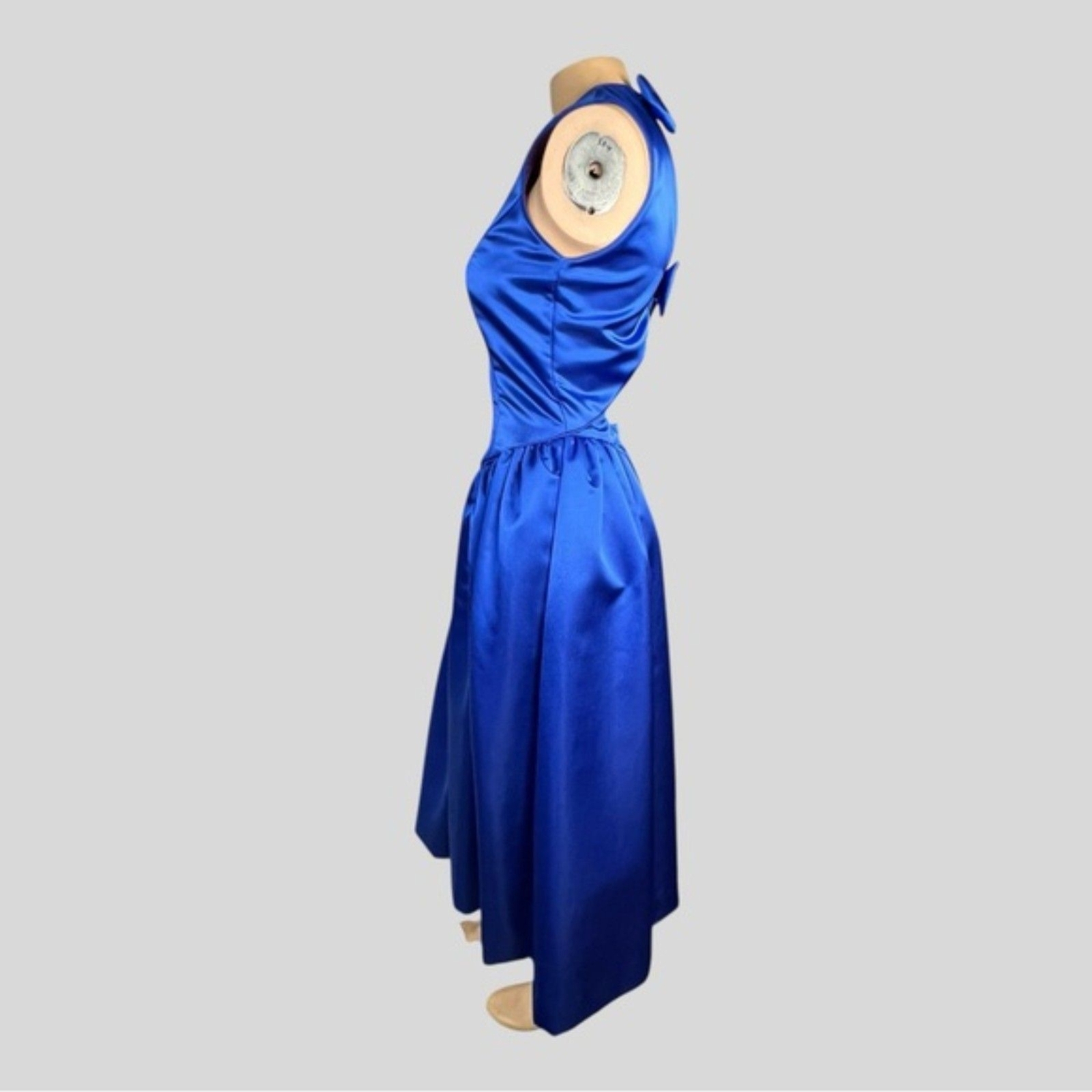 S.G. Gilbert Royal Blue Satin Backless Dress – Size 4