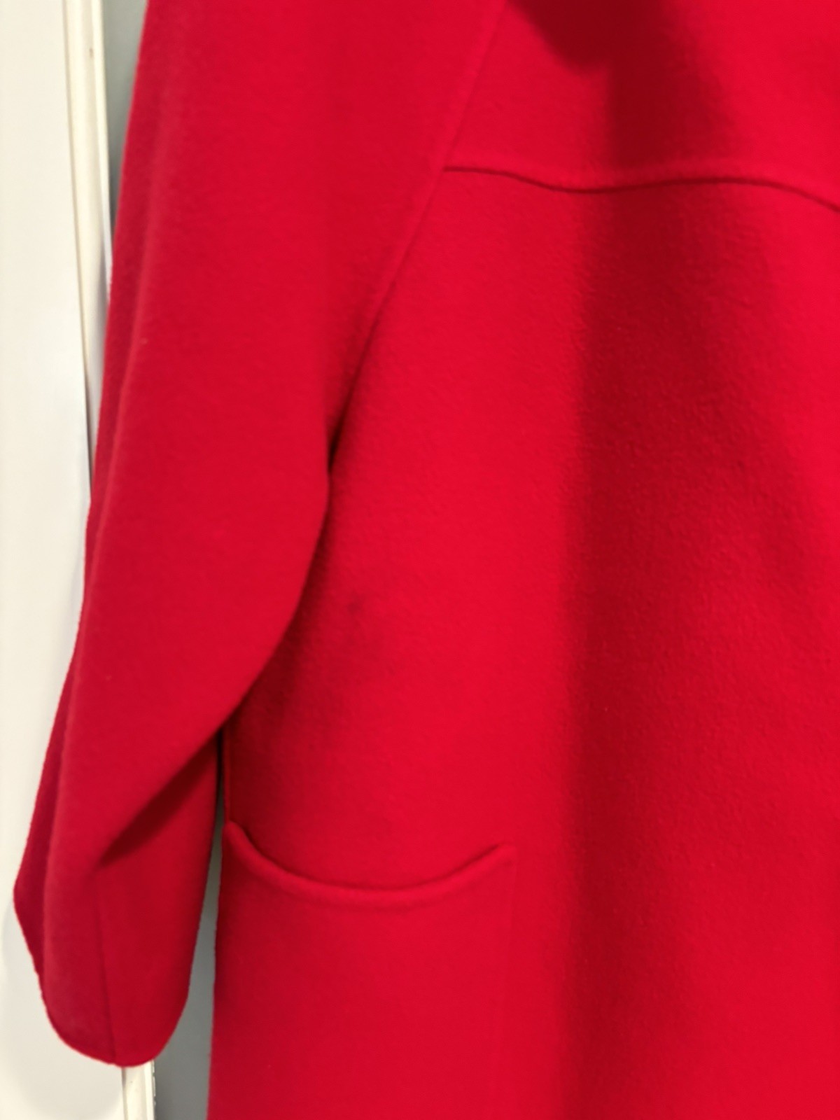 Bernard Perris Paris Vintage 100% Red Wool Pea Coat XL