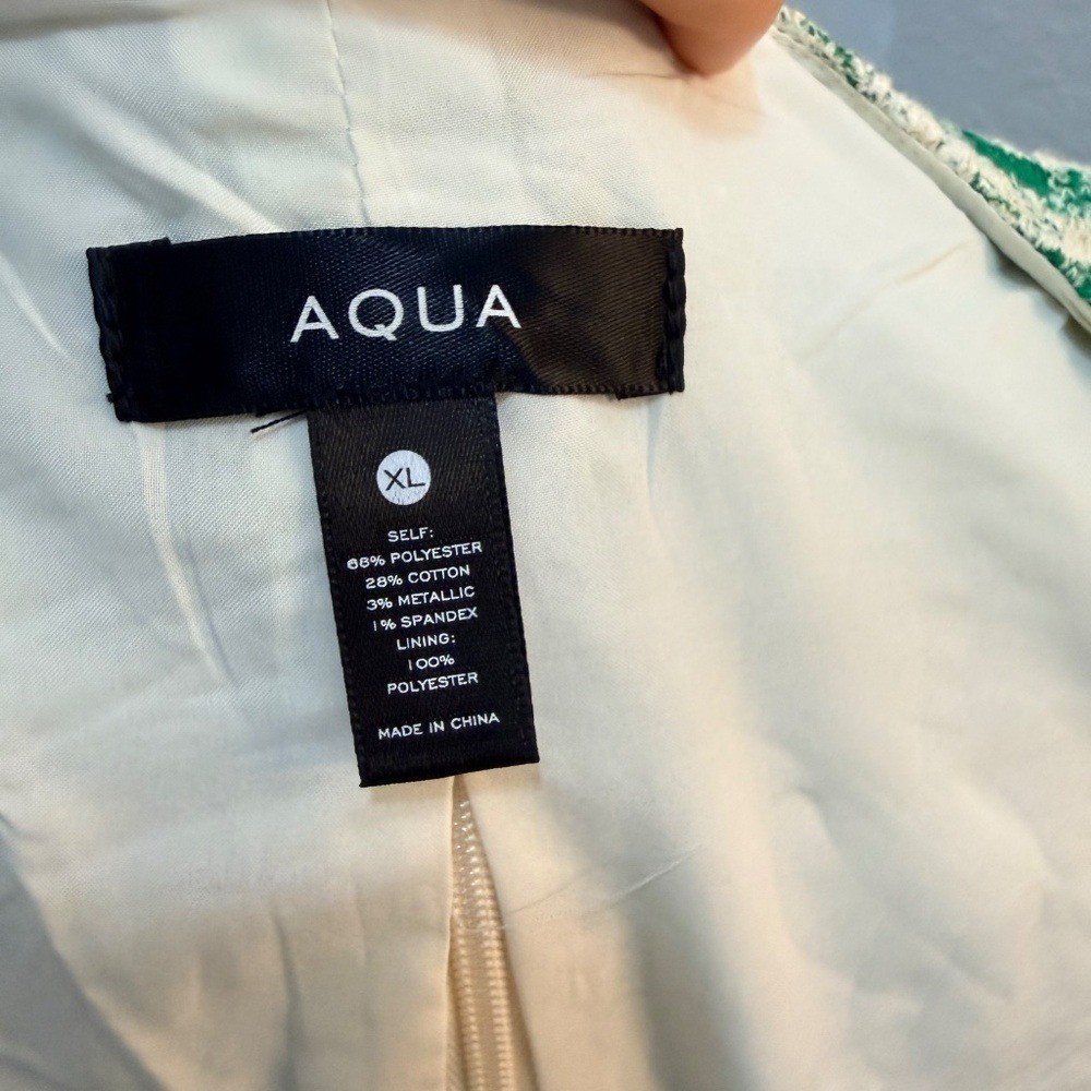 Aqua Vintage 60’s Style Tweed Top – Green & White with Gold Buttons