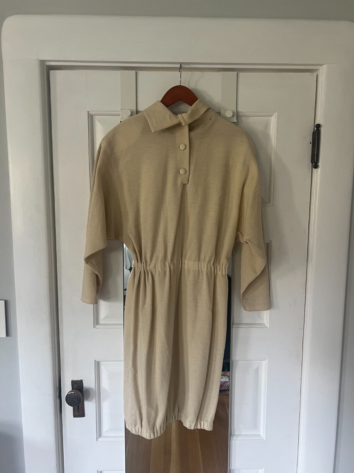 Vintage Wool Tan Bill Blass Wrap Dress (Size 10)