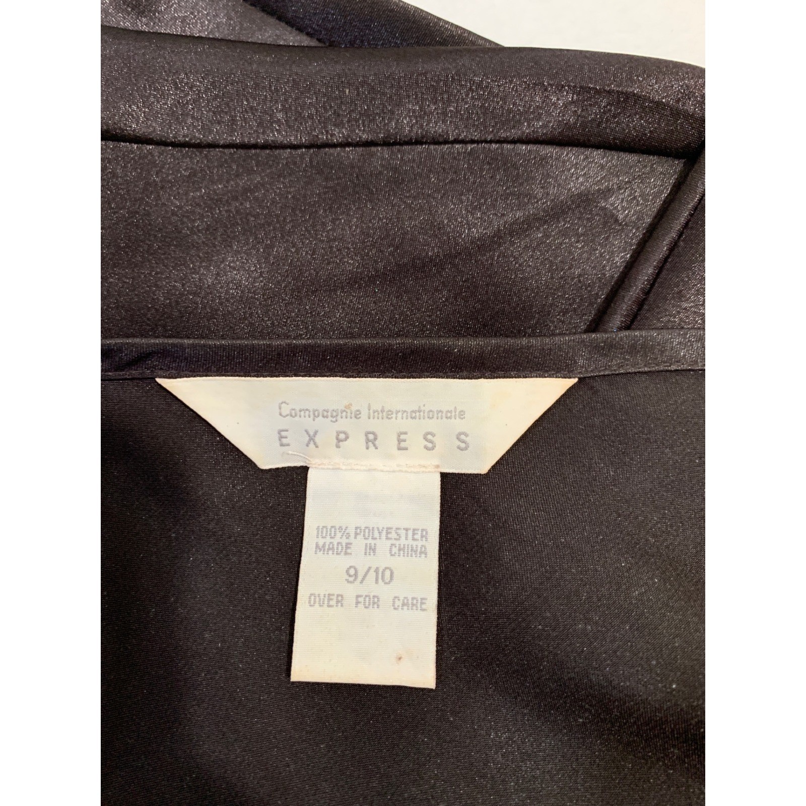 Vintage Express Y2K Slip Dress 9/10 Brown Satin Spaghetti Strap V-Neck Midi