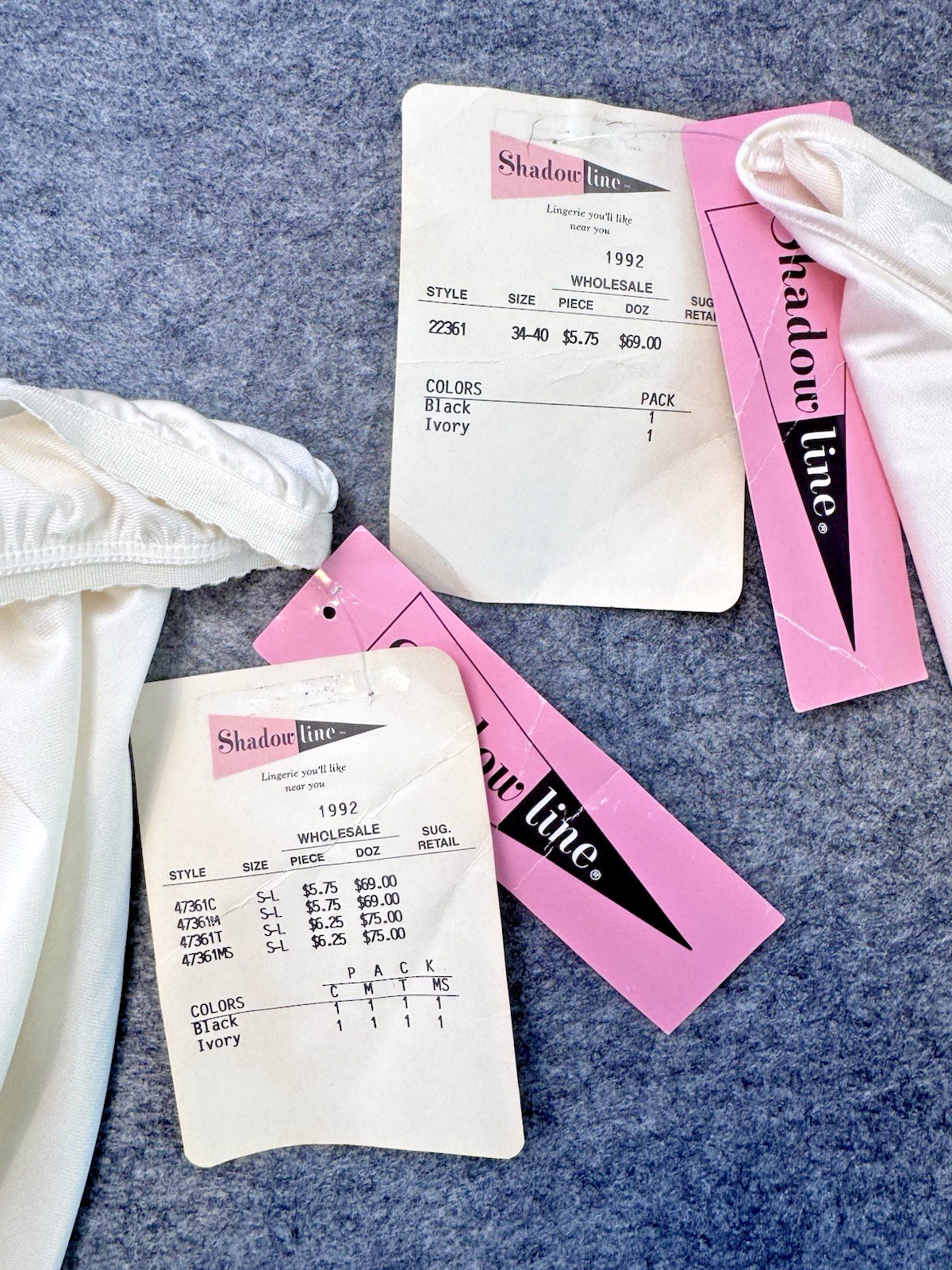 VTG Shadowline Cami Camisole Sz 34 & Half Slip Set Lingerie w/Tags, Lace, 90’s