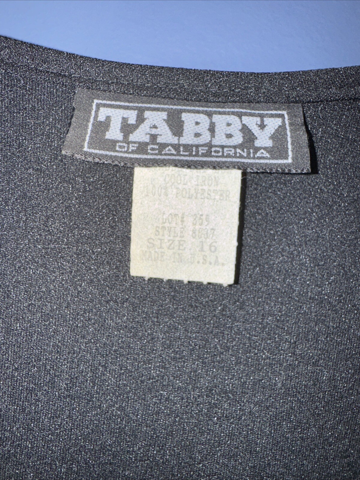 Womens 16 Black Secrtary Dress, Lace Collar, 1960’s Tabby Of California
