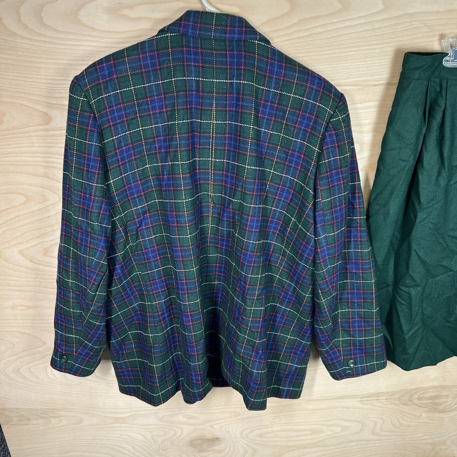 VTG Joan LESLIE Plaid Jacket Blazer Womens 20W & Skirt Set 24w
