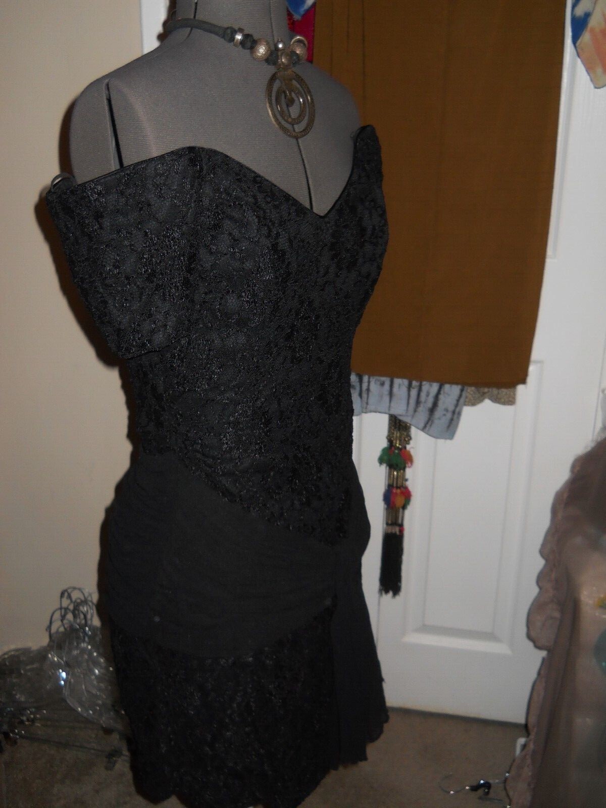 Vintage 90s L.A. Glo  *THE* Little Black Dress Off-Shoulder Wiggle Sheath 11/12