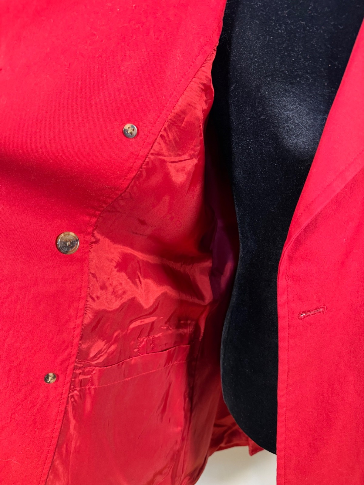 Brooks Brothers 346 Women’s Red Double Breasted Lined Jacket Trench Coat Belted